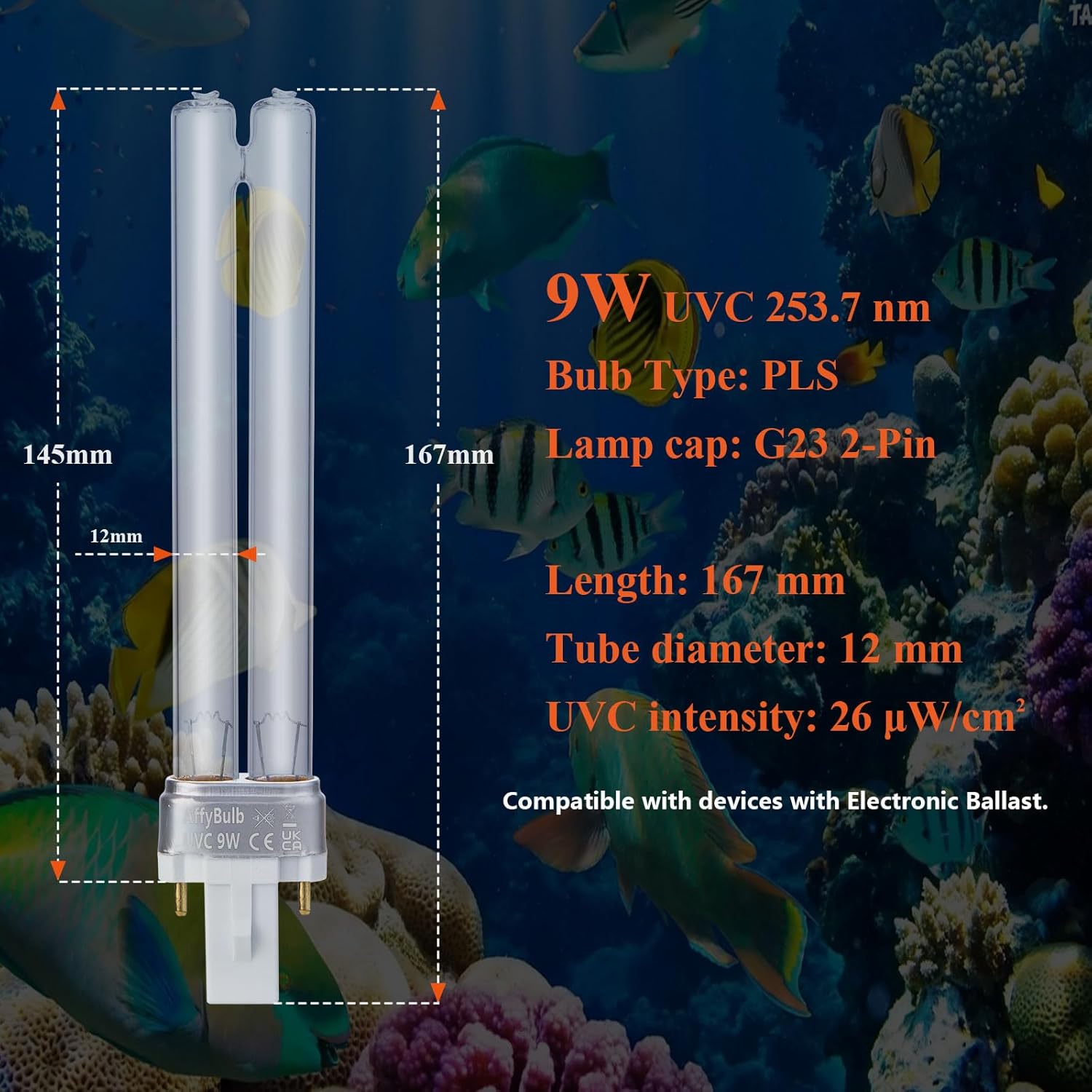 AffyBulb 9W G23 Pls Lampadina UV di Ricambio - immagine 5