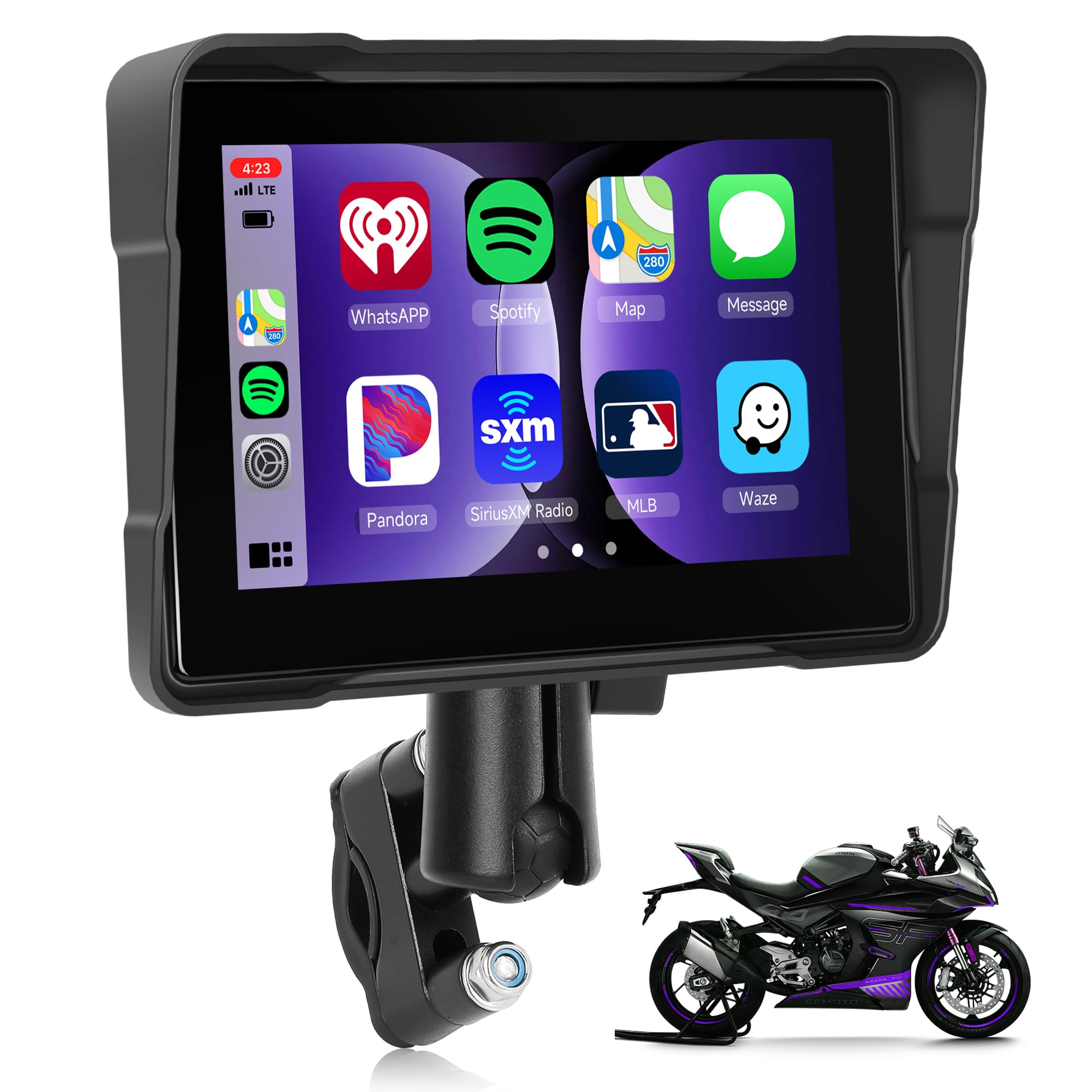 Rimoody Moto Autoradio Carplay Portatile 7" HD, IP67