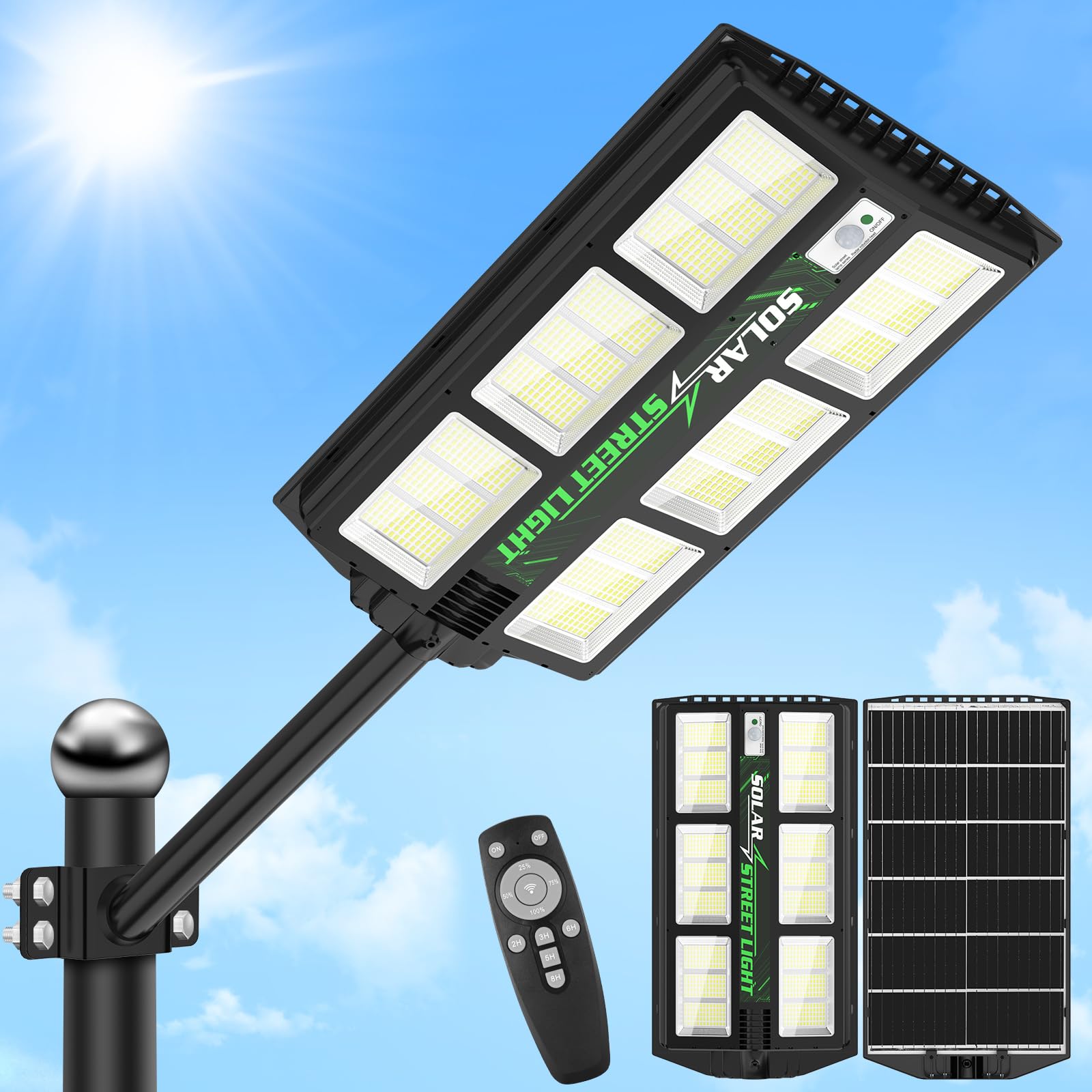 Viugreum 1200W Lampione Solare LED con Telecomando
