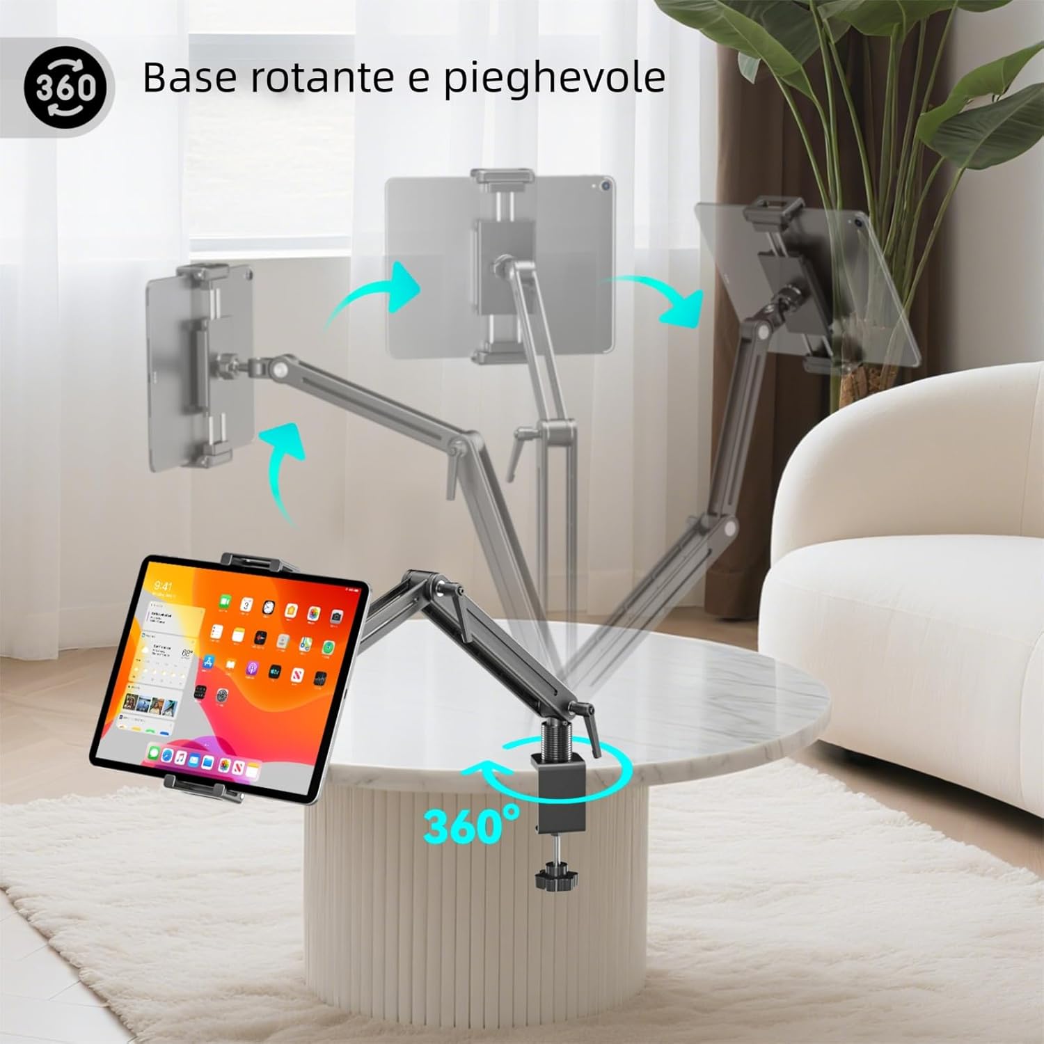 Supporto Tablet Portatile in Alluminio Flessibile - immagine 3