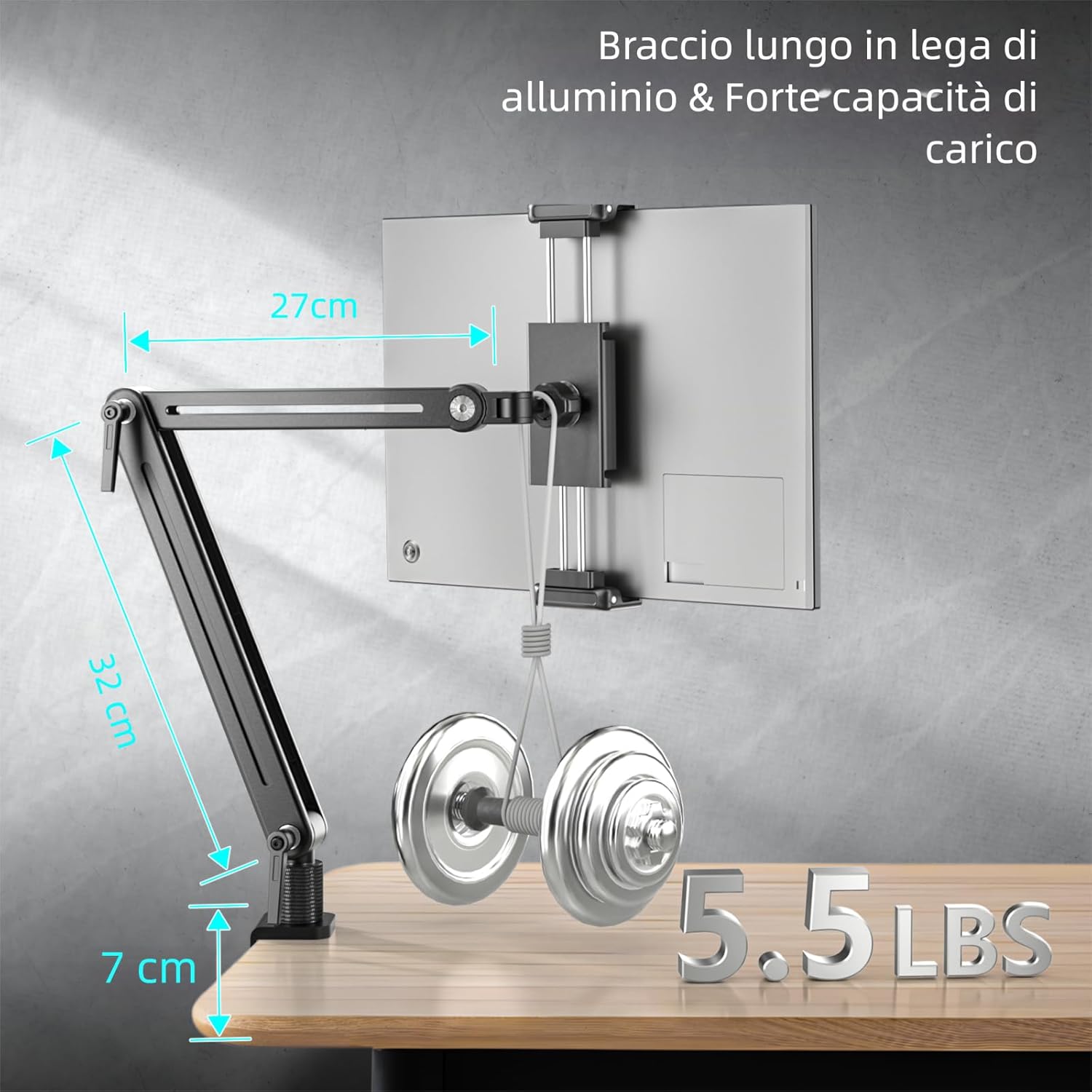 Supporto Tablet Portatile in Alluminio Flessibile - immagine 5