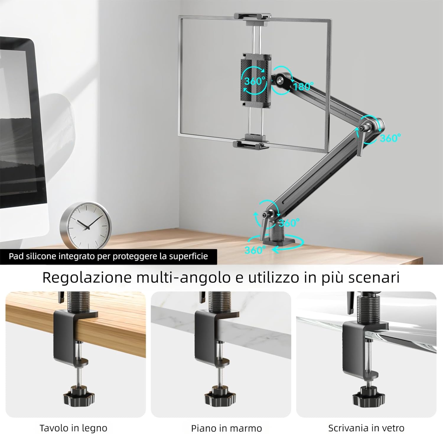 Supporto Tablet Portatile in Alluminio Flessibile - immagine 6