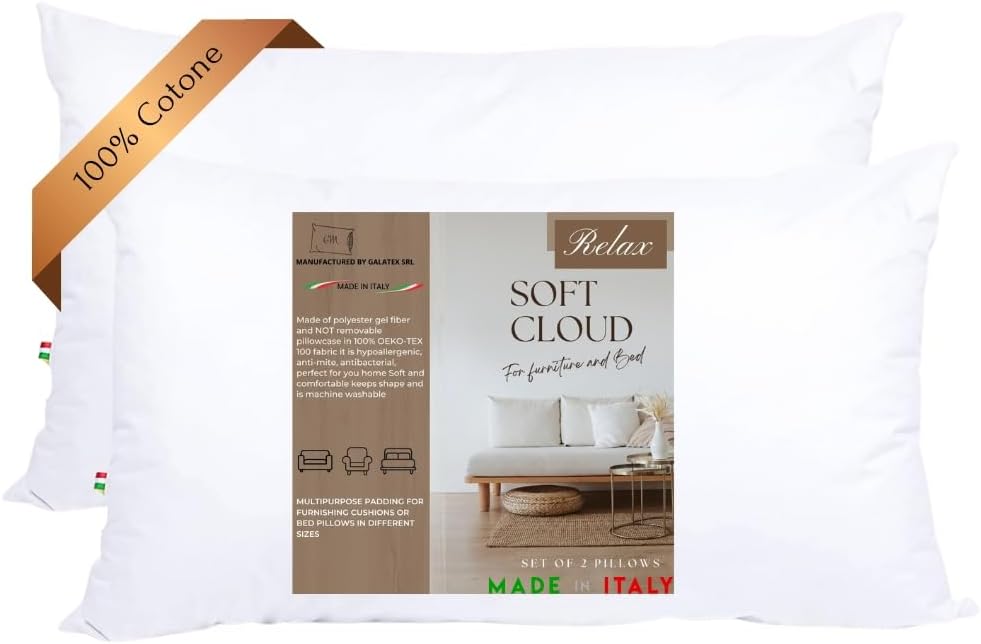 Gm Soft Cloud Cuscini Letto 40x70 (2 pezzi) - immagine 1