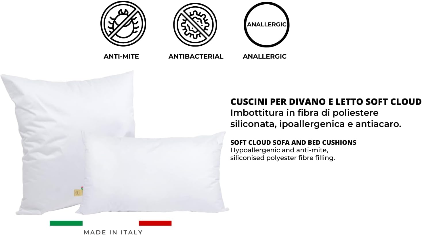 Gm Soft Cloud Cuscini Letto 40x70 (2 pezzi) - immagine 3
