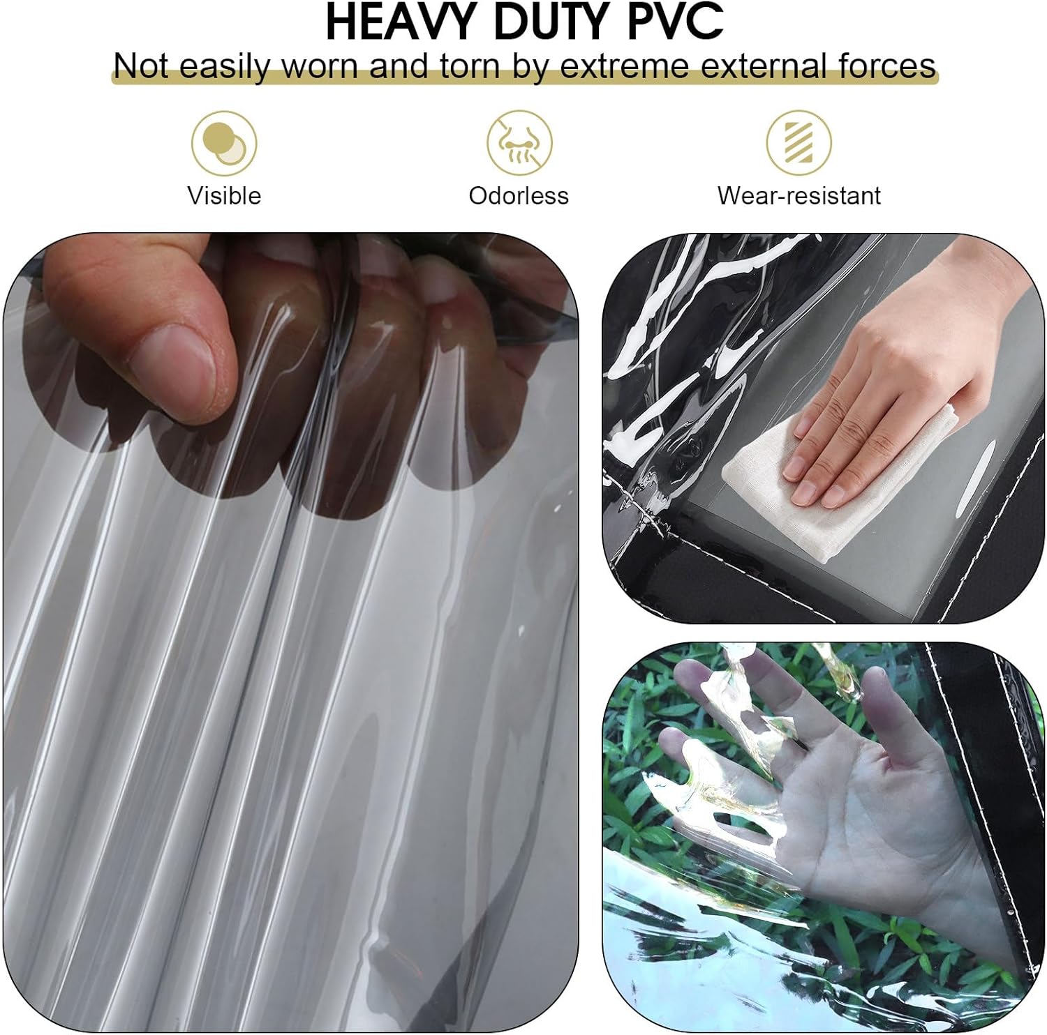 Telone trasparente grigio con occhielli 2x4m - immagine 4