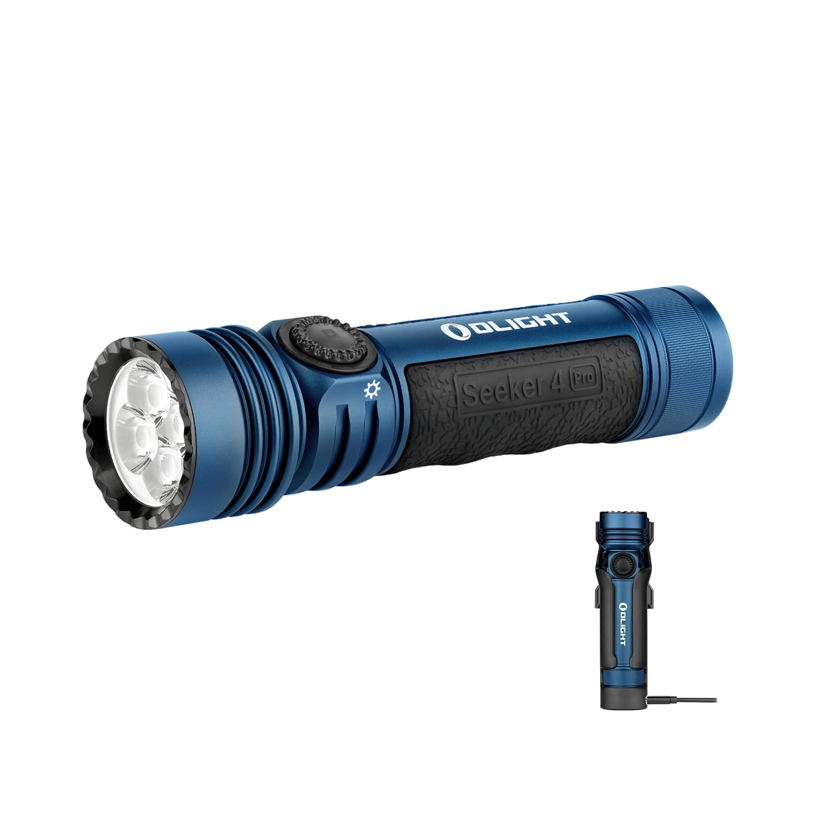 OLIGHT Seeker 4 Pro Torcia Ricaricabile 4600 Lumen, Blu Scuro