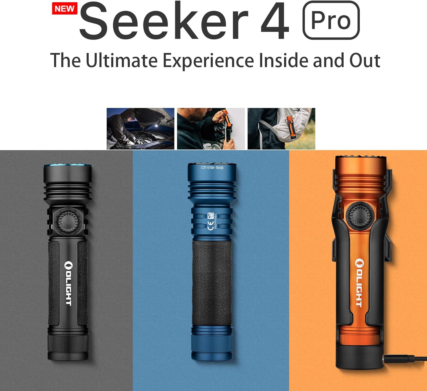 OLIGHT Seeker 4 Pro Torcia Ricaricabile 4600 Lumen, Blu Scuro - immagine 2