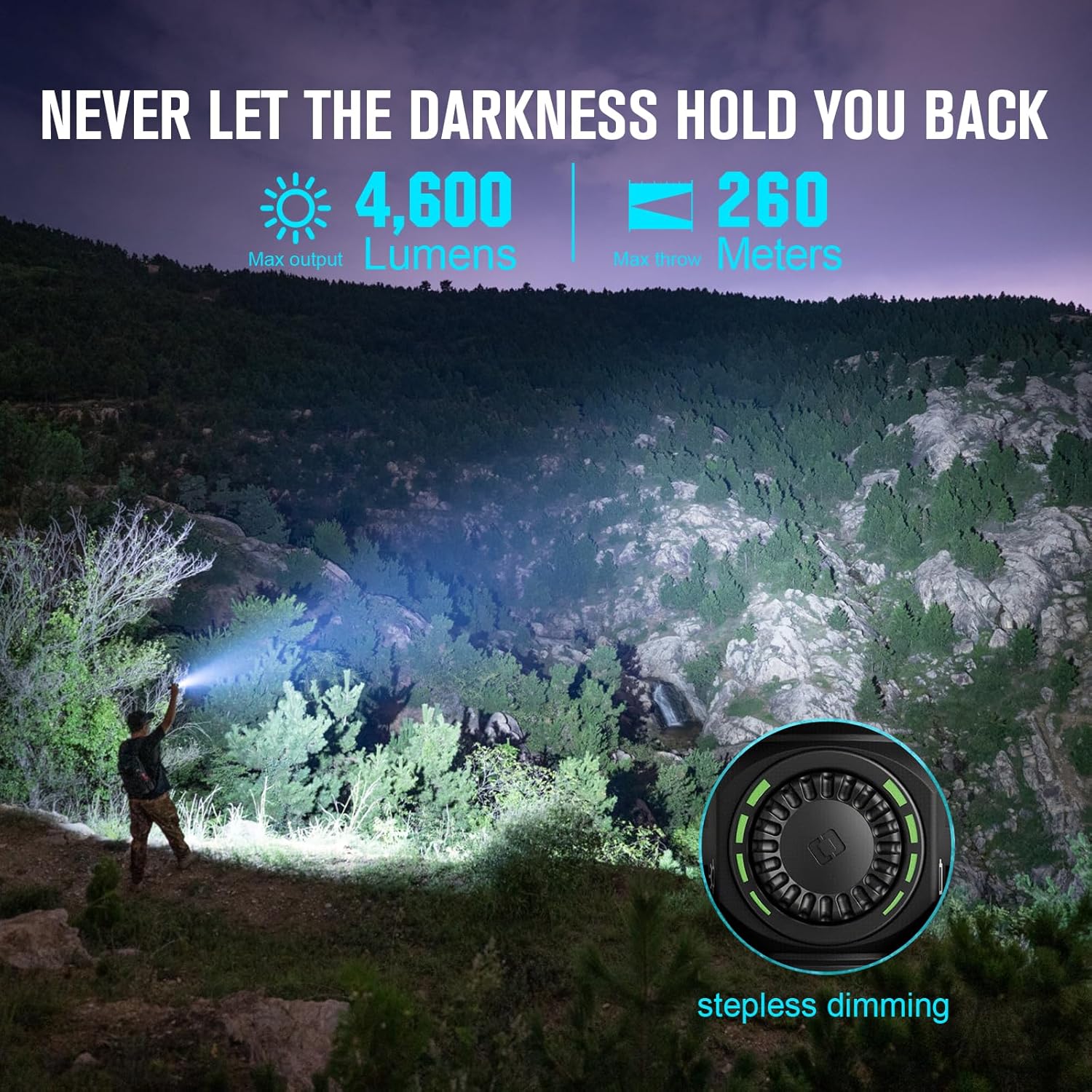 OLIGHT Seeker 4 Pro Torcia Ricaricabile 4600 Lumen, Blu Scuro - immagine 3