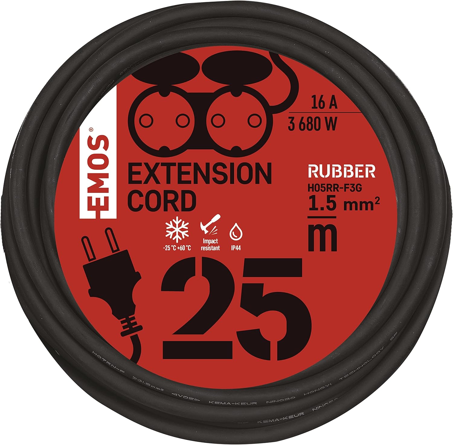 Cavo Prolunga Emos 25m con 2 Prese Schuko - immagine 5