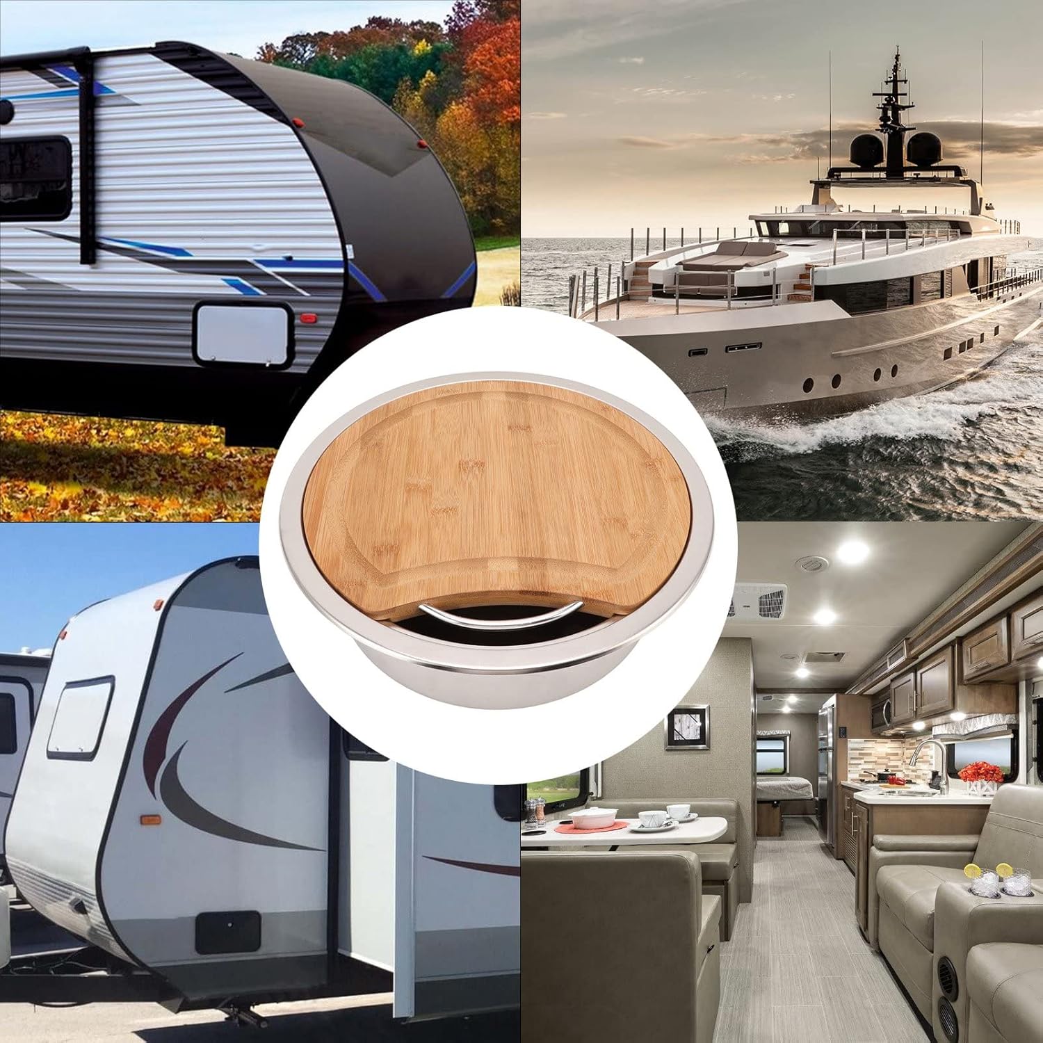 Lavello Camper Rotondo Acciaio Inox 304 360x120mm - immagine 5