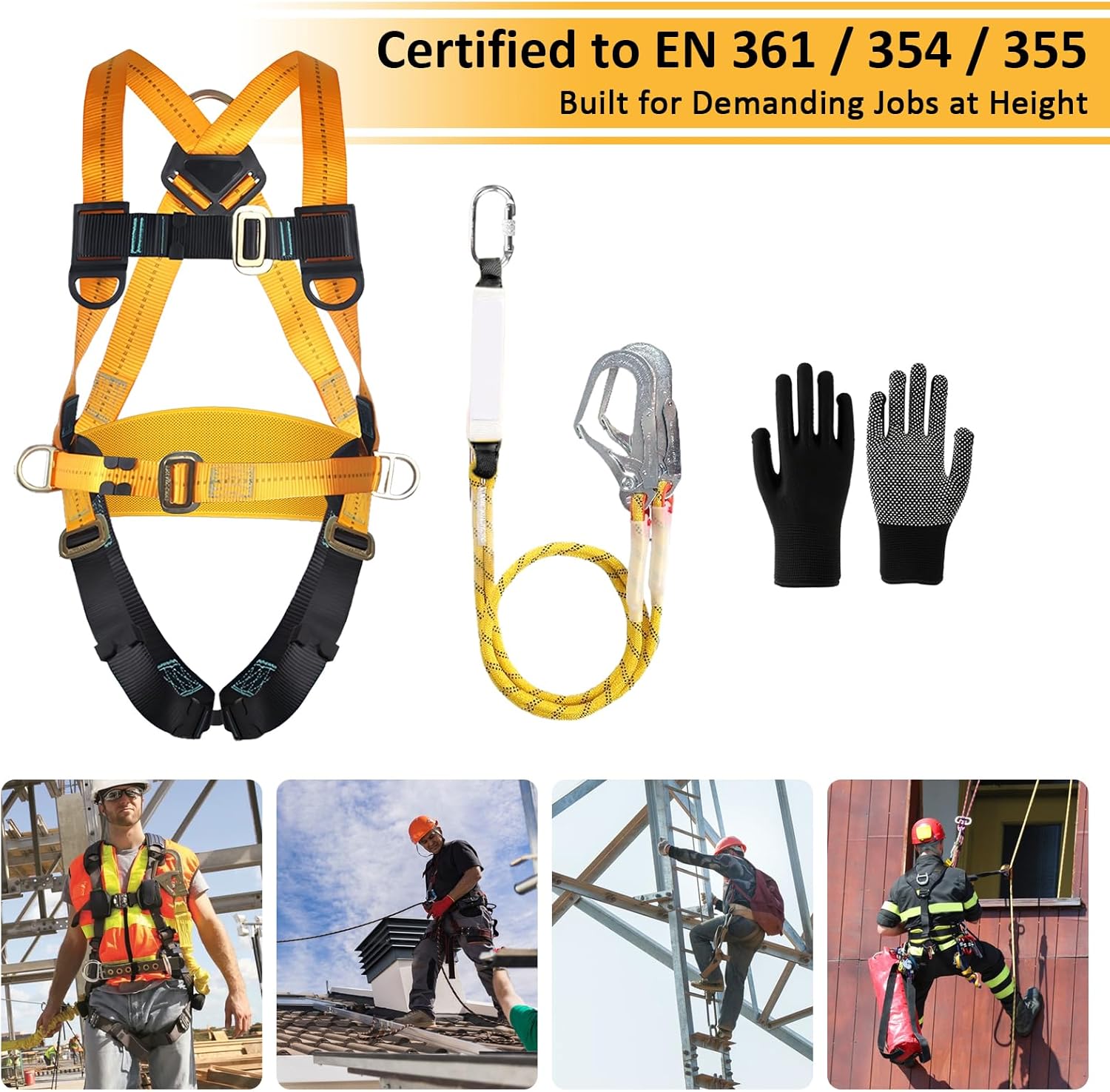 Imbracatura di Sicurezza Anticaduta Doppia Fune 100kg - immagine 2