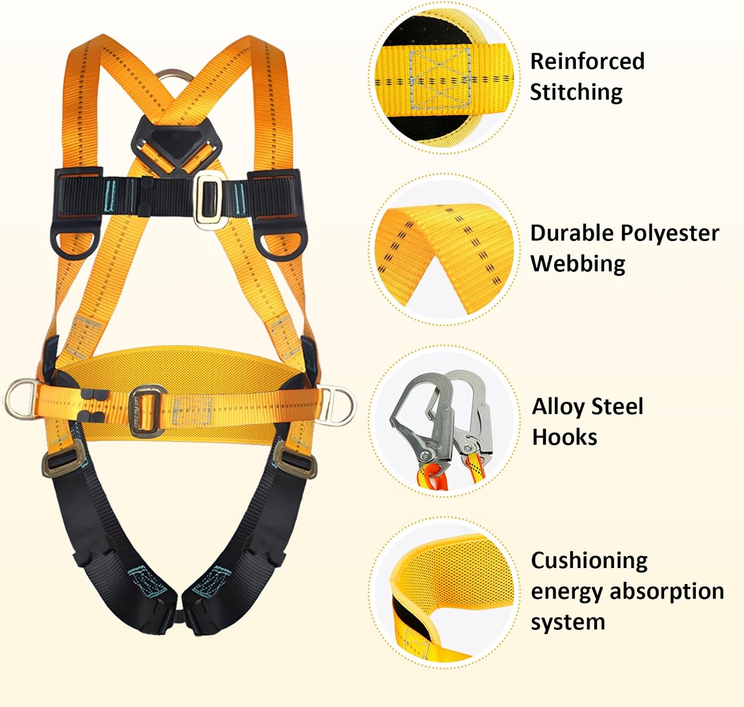 Imbracatura di Sicurezza Anticaduta Doppia Fune 100kg - immagine 4