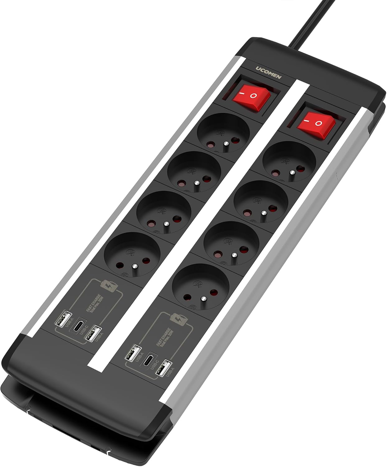 Multipresa 8 Prese con 2 Interruttori e USB 20W - immagine 1