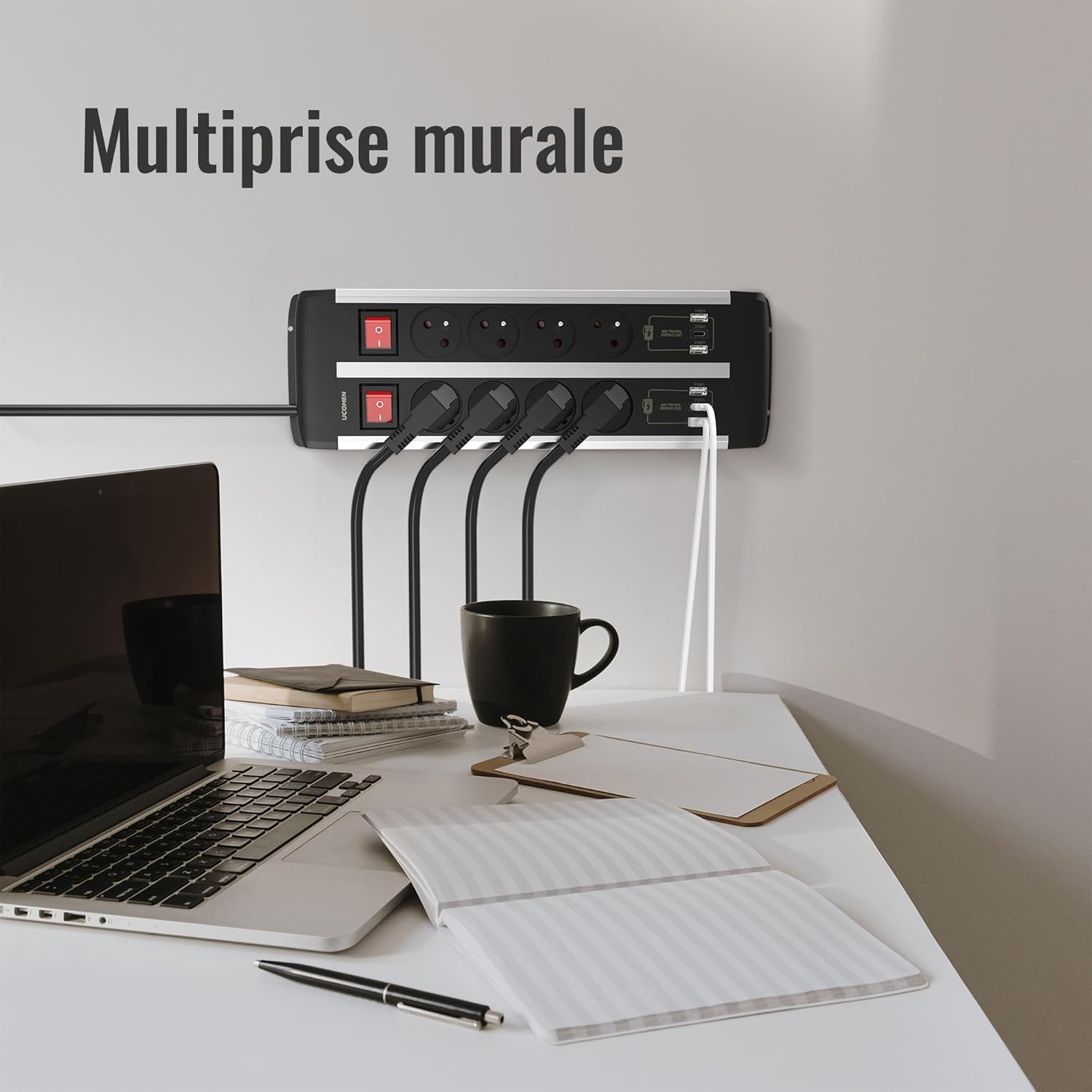 Multipresa 8 Prese con 2 Interruttori e USB 20W - immagine 5