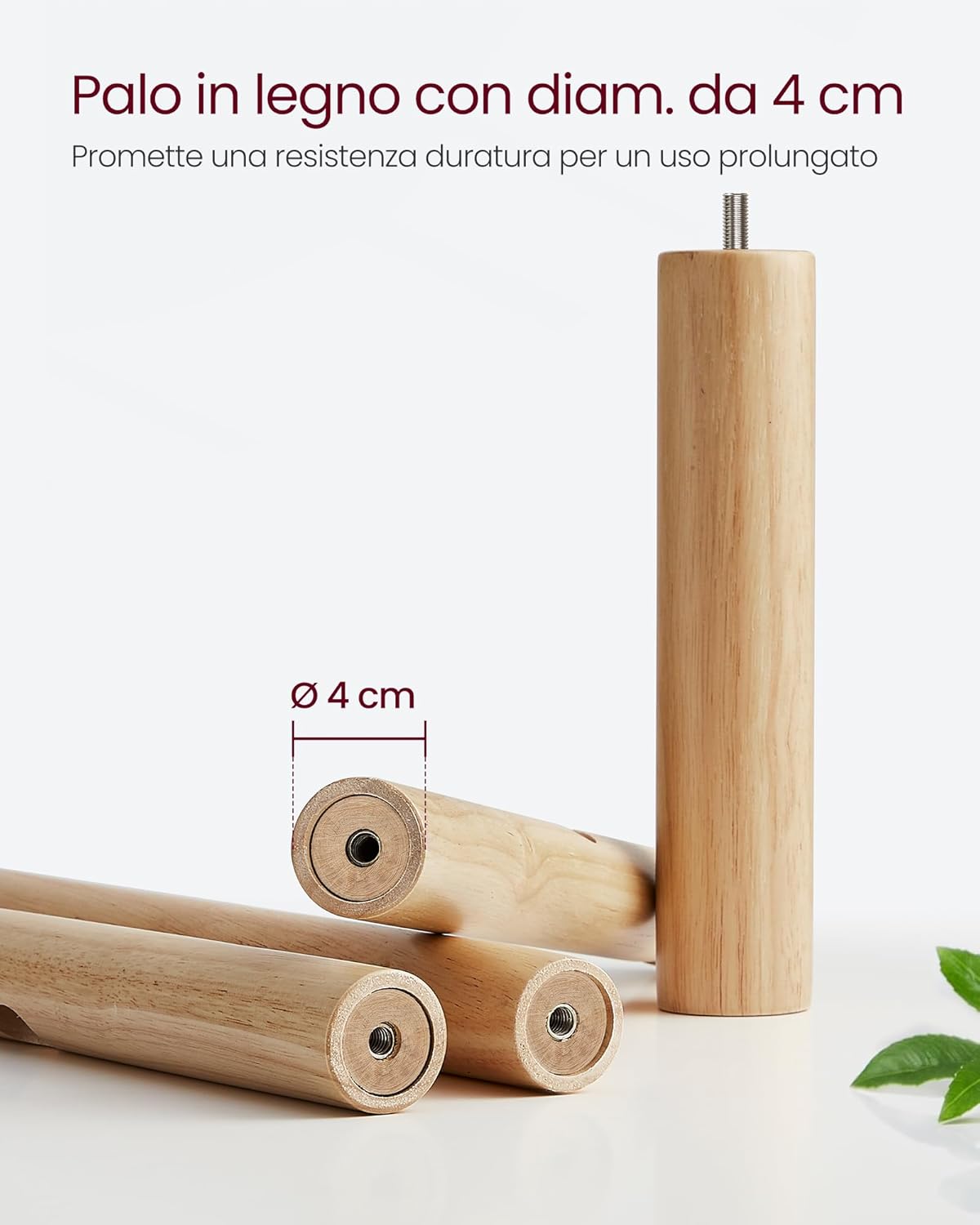 Vasagle Attaccapanni da Terra in Legno 8 Ganci - immagine 4