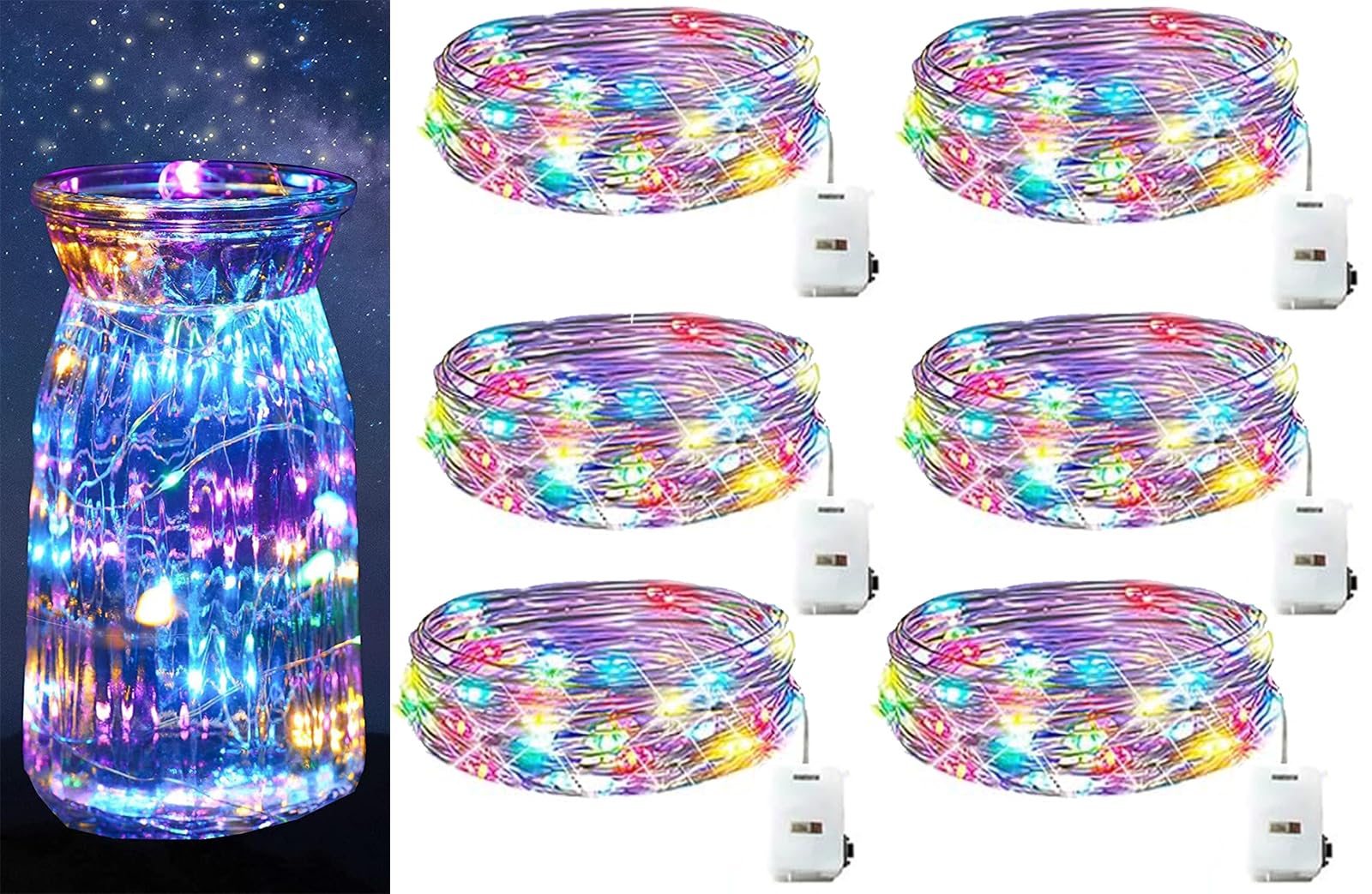 Huayifa Led Stringa Luci a Batteria 2M 20 LED (6 pezzi)