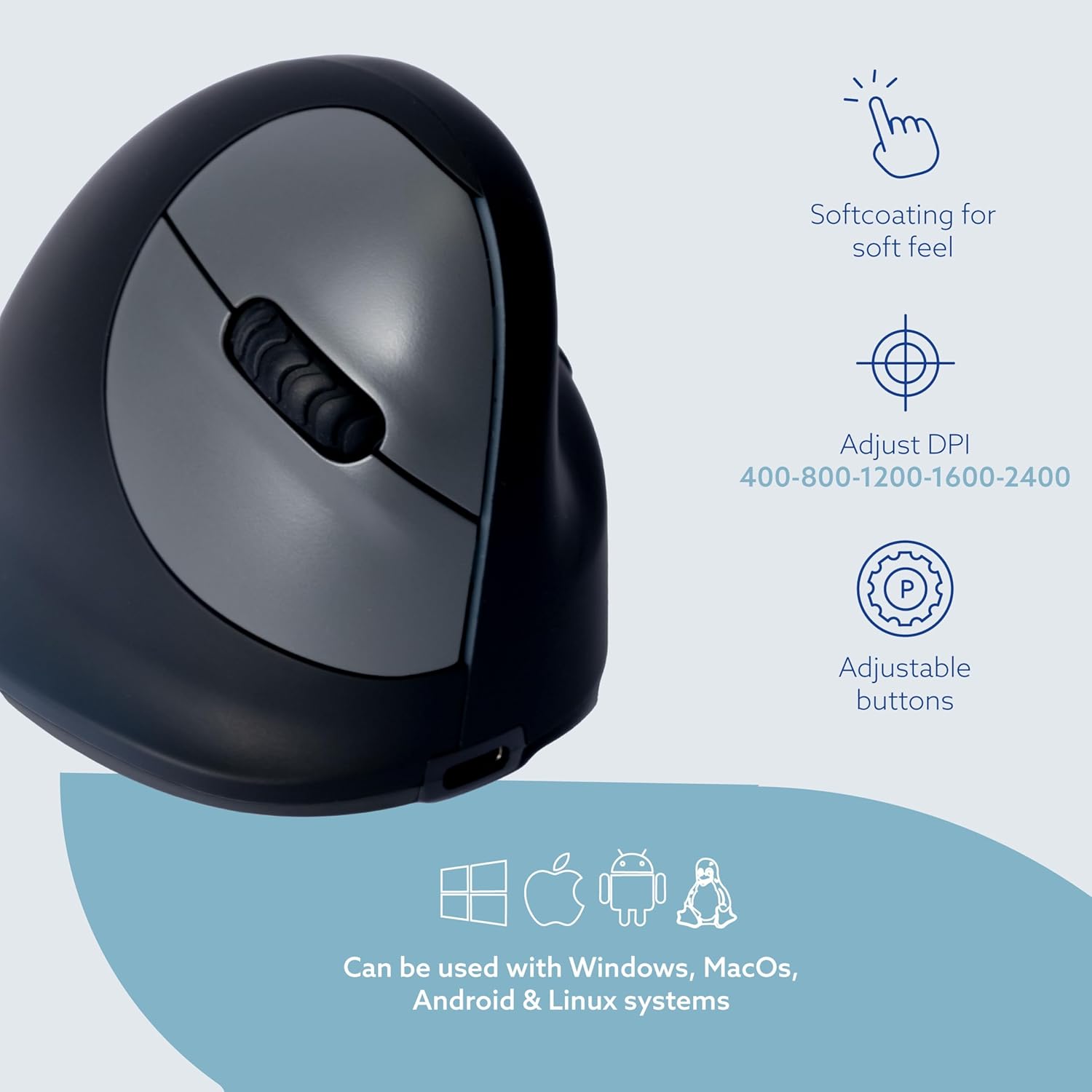 R-Go Tools HE Mouse R-Go Ergonomico Wireless - immagine 4