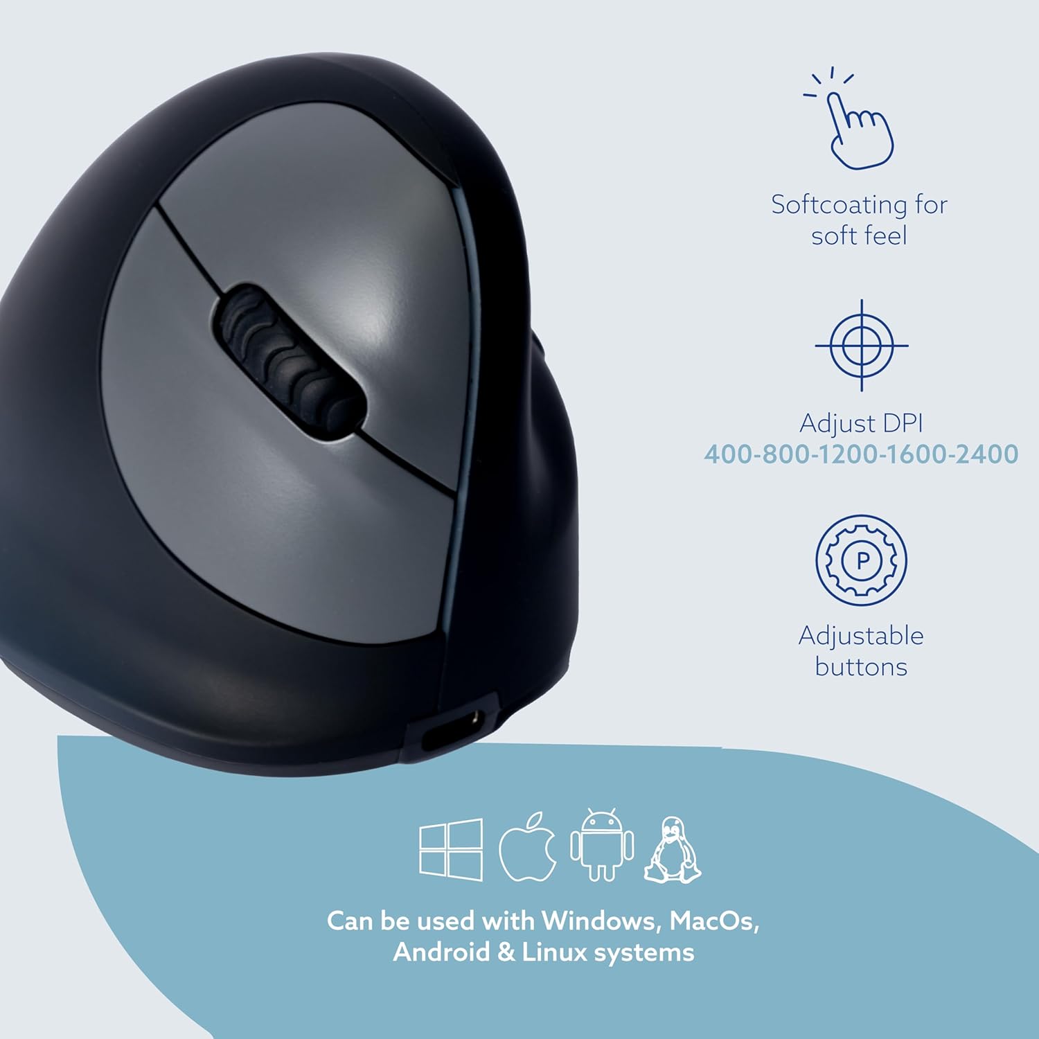 R-Go Tools HE Mouse R-Go Ergonomico Wireless - immagine 7