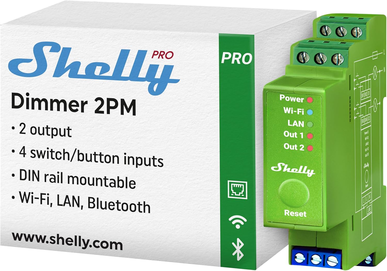 Shelly Pro Dimmer 2PM - Dimmer Smart 2 Canali - immagine 1