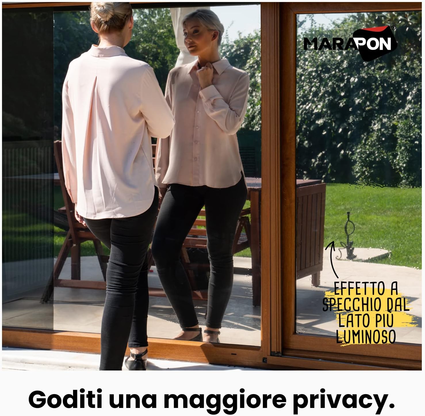 Marapon® Pellicola a Specchio per Vetri Finestre 118x200cm - immagine 3