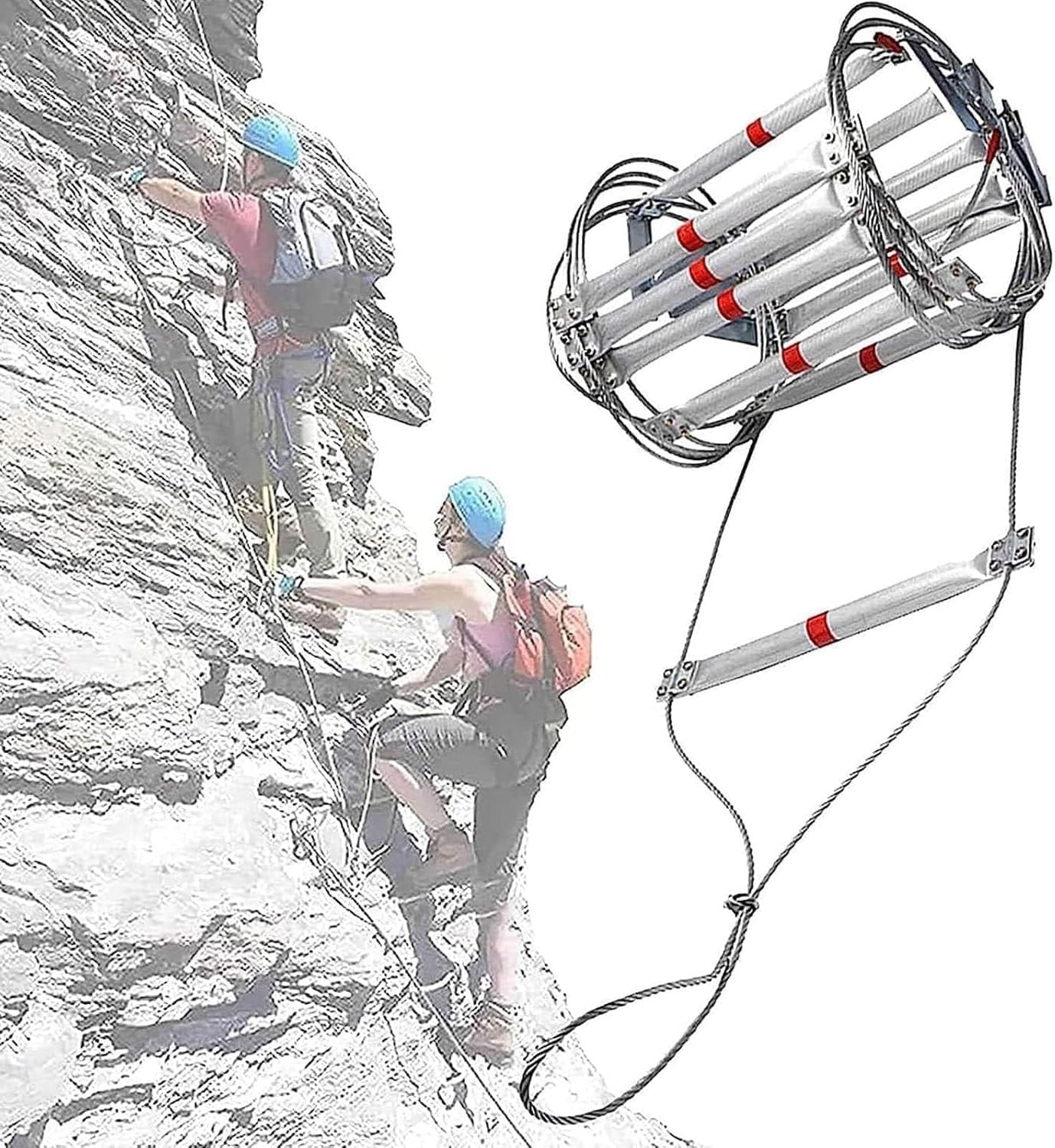 Scala Corda Antincendio 5m con Moschettoni - immagine 6