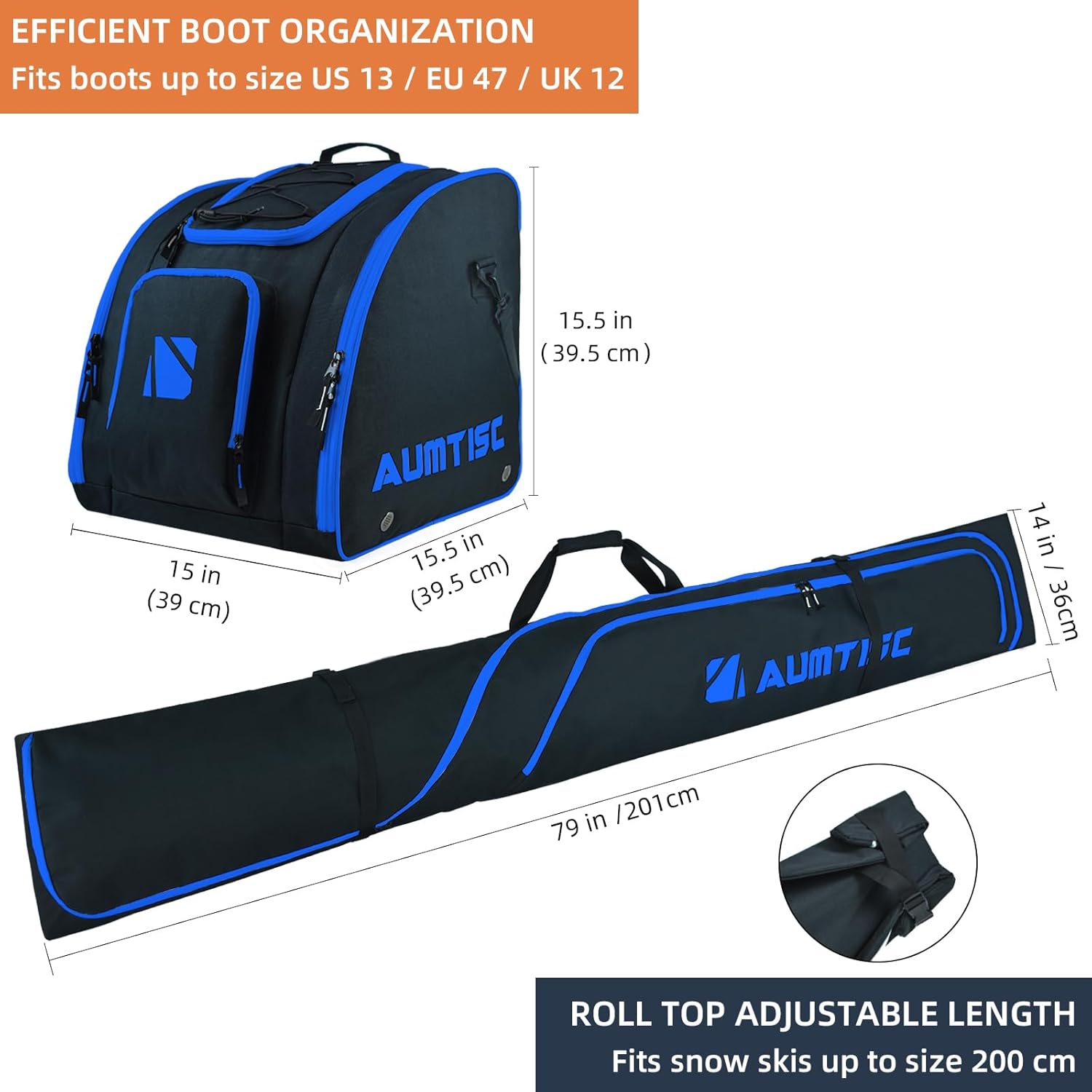 AUMTISC Set di borse da sci e borsa per scarponi da sci - immagine 2