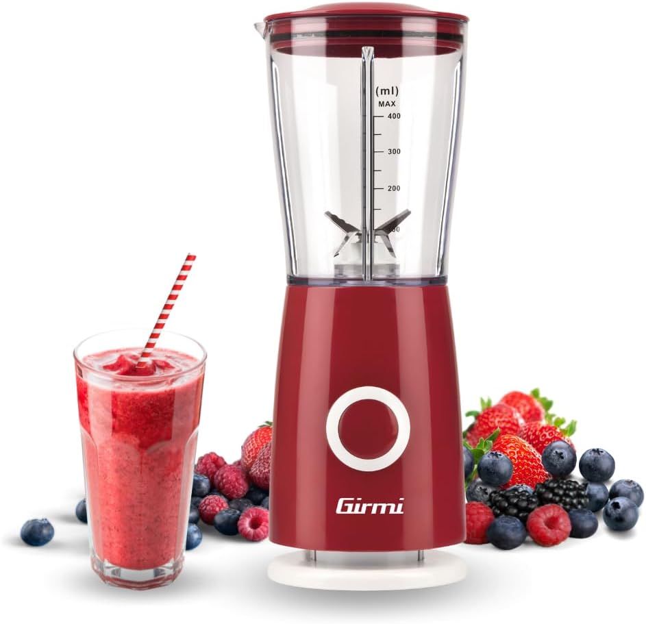 Girmi FR03 Frullatore Elettrico 400 ml, Rosso - immagine 2
