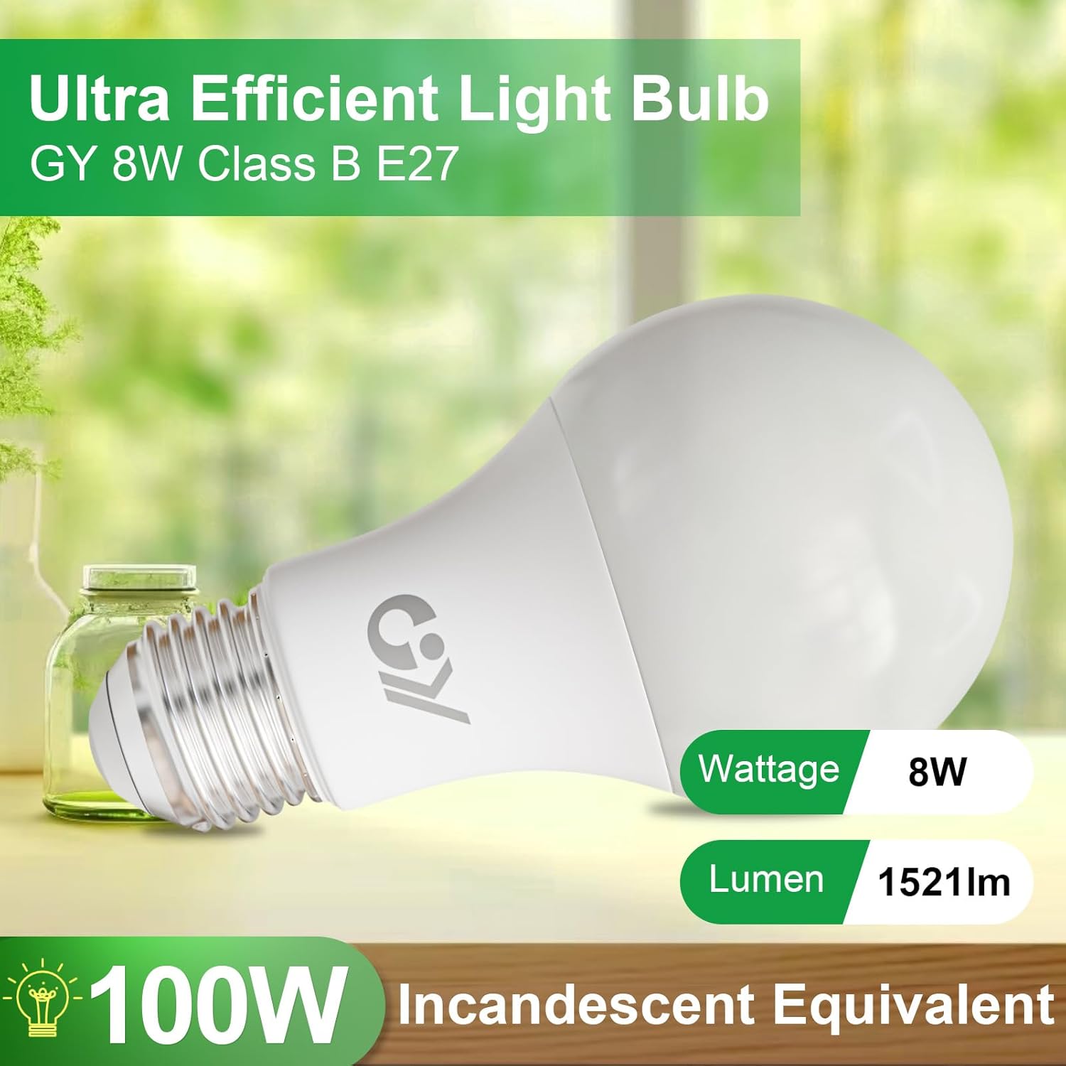 Gy Lampadina LED E27 8W (100W eq.) 1521 Lumen, 6 Pezzi - immagine 2