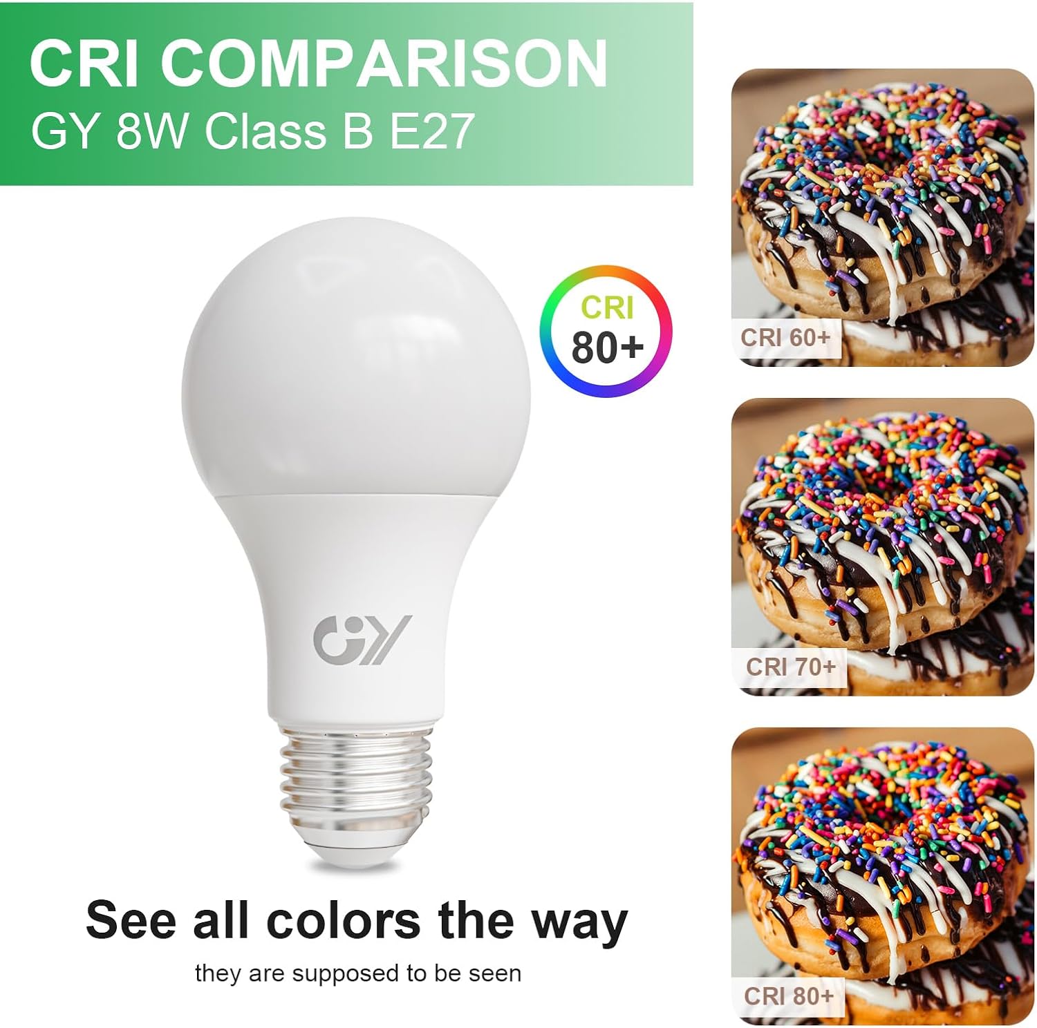 Gy Lampadina LED E27 8W (100W eq.) 1521 Lumen, 6 Pezzi - immagine 6