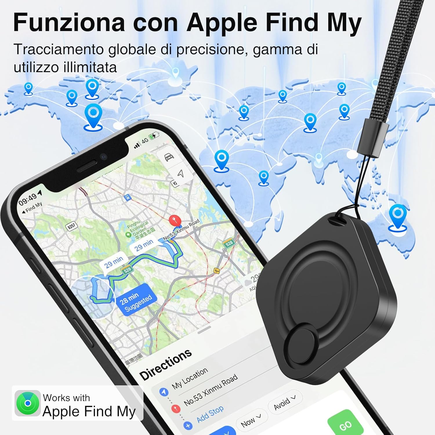Localizzatori GPS Air Smart Tracker Tag - 2 Pezzi - immagine 2