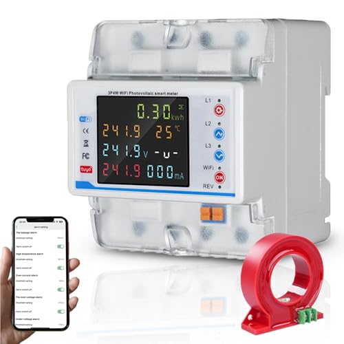 Siryder Misuratore Consumo Elettrico Trifase 4p Wifi Tuya