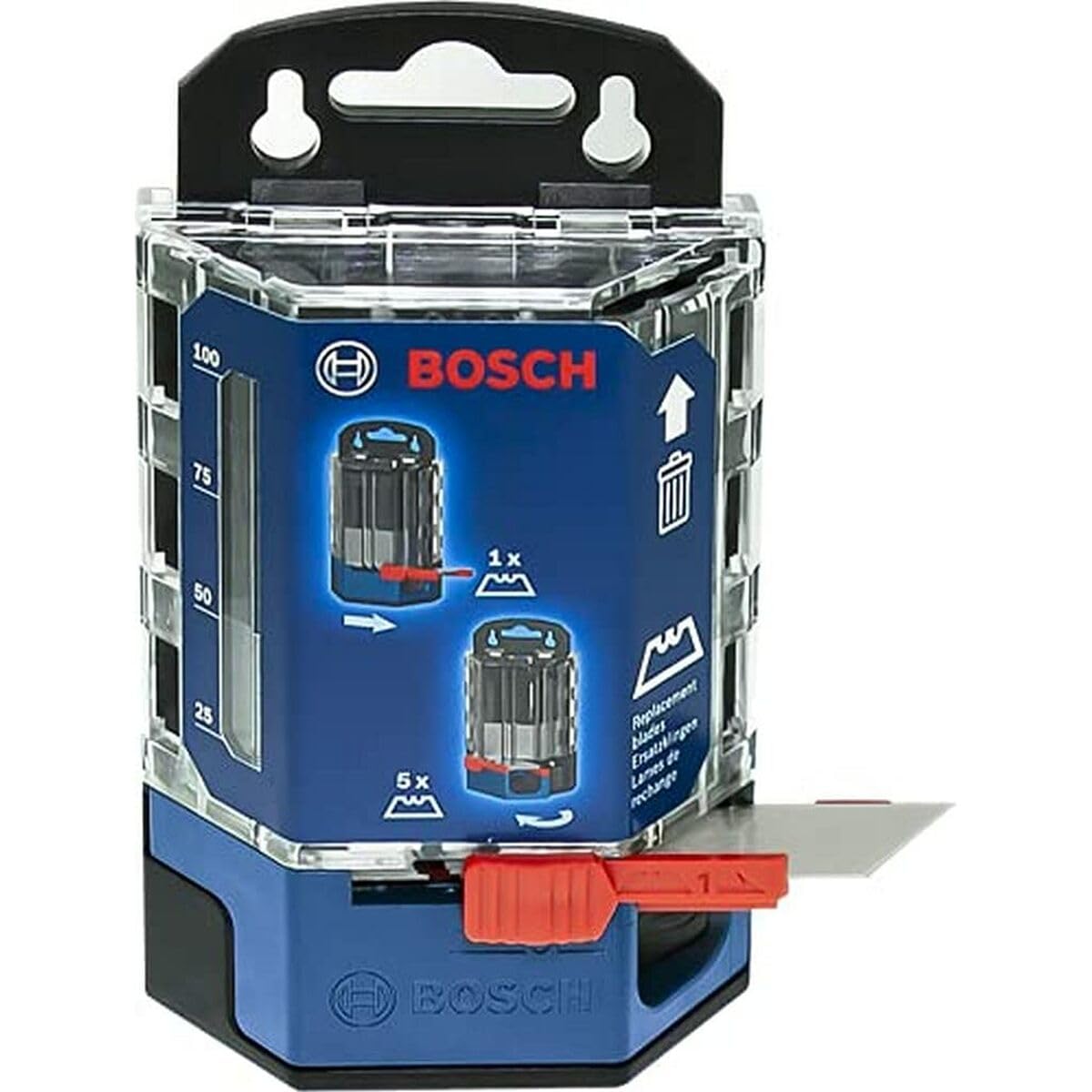 Bosch Professional 1600A01V3J 50 riserva nel Dispenser, compatibili con Il Coltello con Lame trapezoidali, Blu