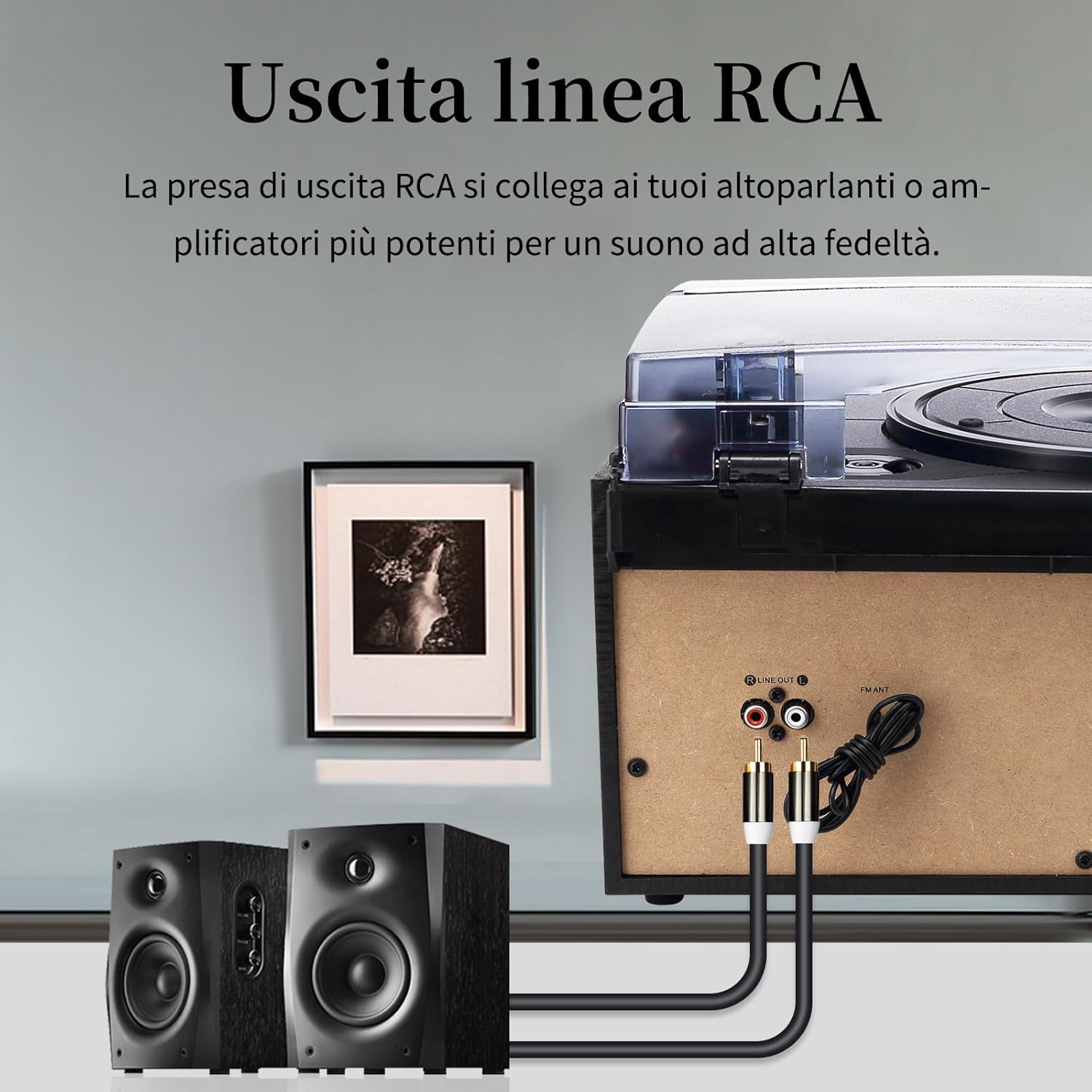 Jorlai Giradischi 9 in 1 a 3 velocità, Nero - immagine 6