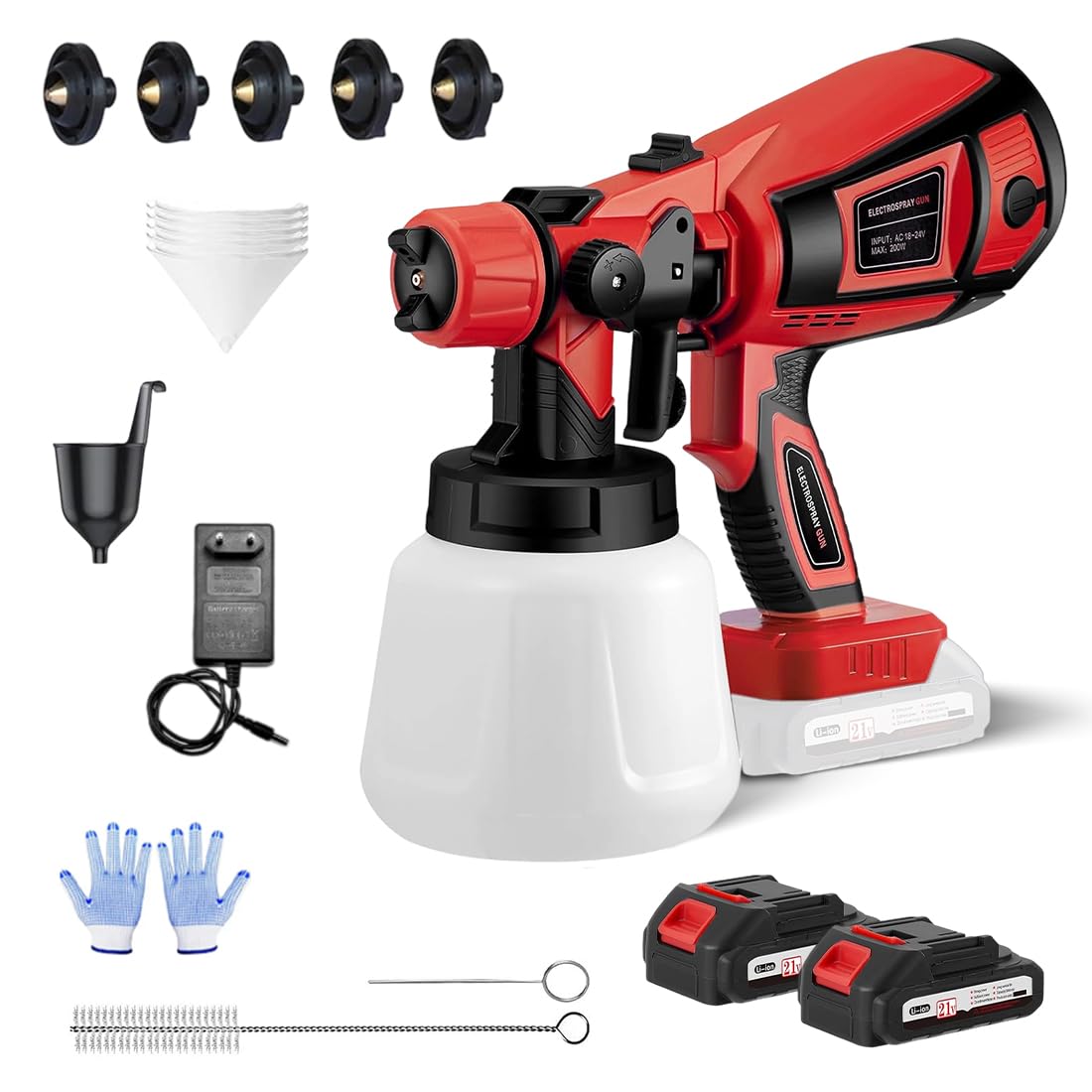 Pistola a Spruzzo per Verniciare Senza Fili 21V