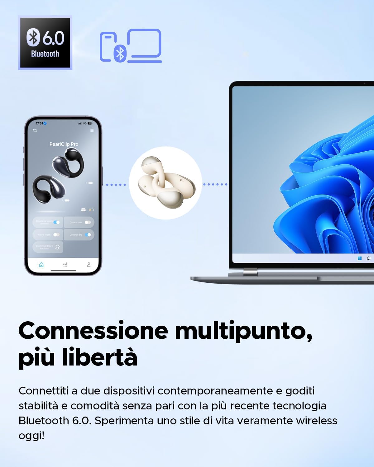 Soundpeats Pearlclip Pro Cuffie Wireless Open-ear - immagine 7