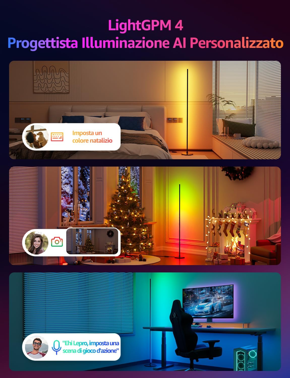 Lepro OE1 AI Piantana Lampada da Terra RGBIC Smart - immagine 2