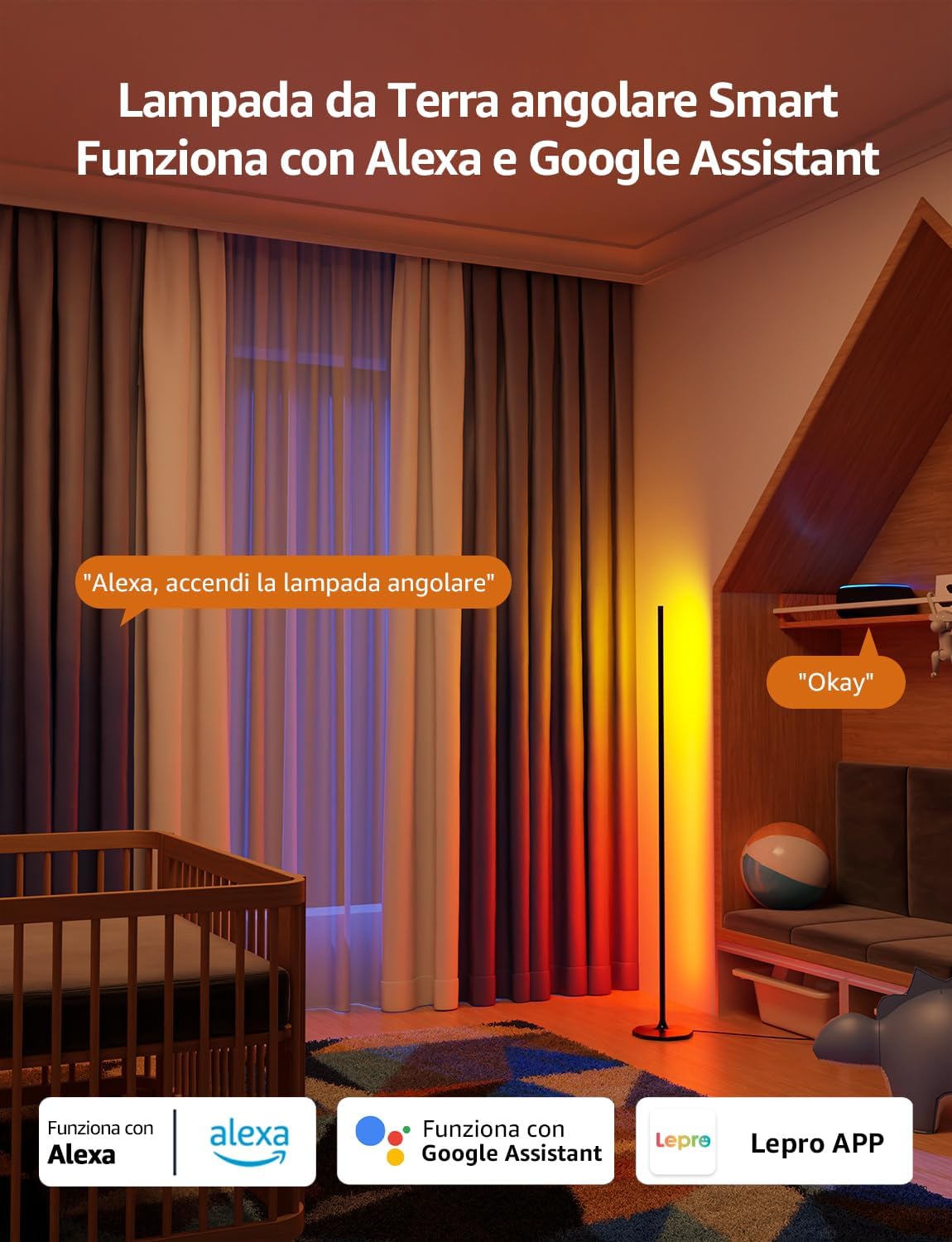 Lepro OE1 AI Piantana Lampada da Terra RGBIC Smart - immagine 5