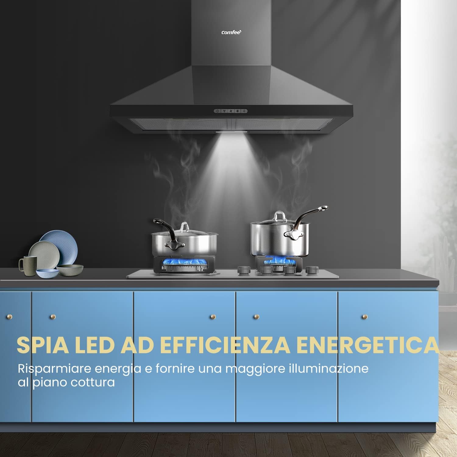 Comfee' Cappa Aspirante 60 cm PYRA17B-60 Nera - immagine 2