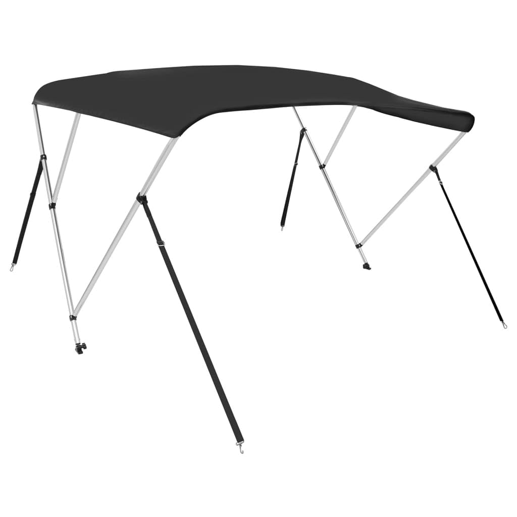 vidaXL Bimini di Prua con Tendalino 3 Archi Nero 183x196x137 cm