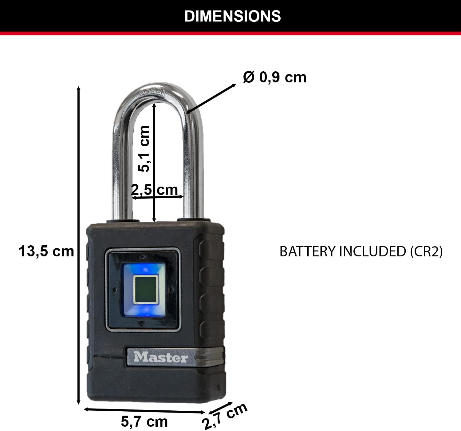 Master Lock Lucchetto Biometrico Robusto - immagine 6