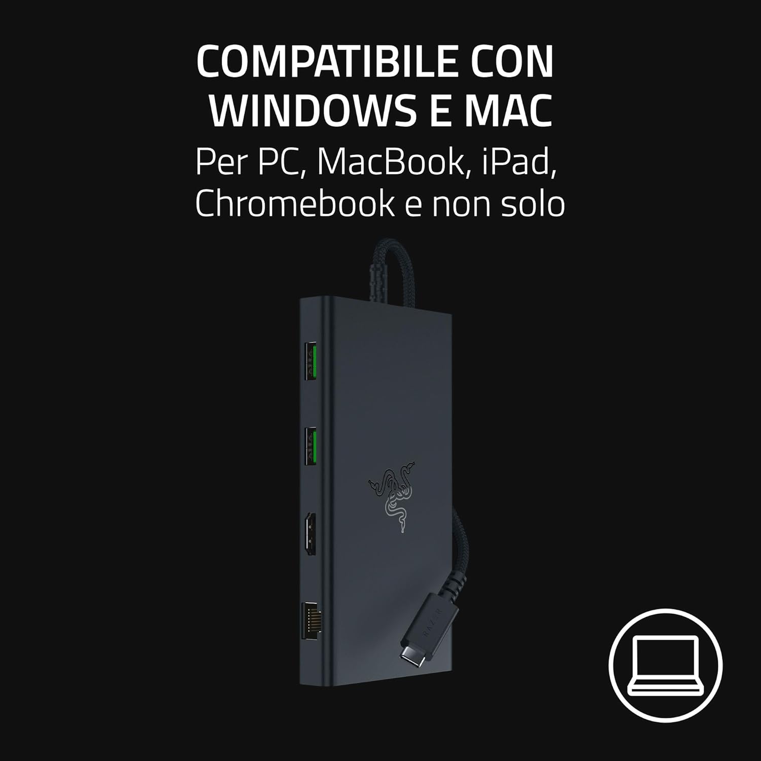 Razer USB-C Dock 11 Porte, Nero - immagine 7