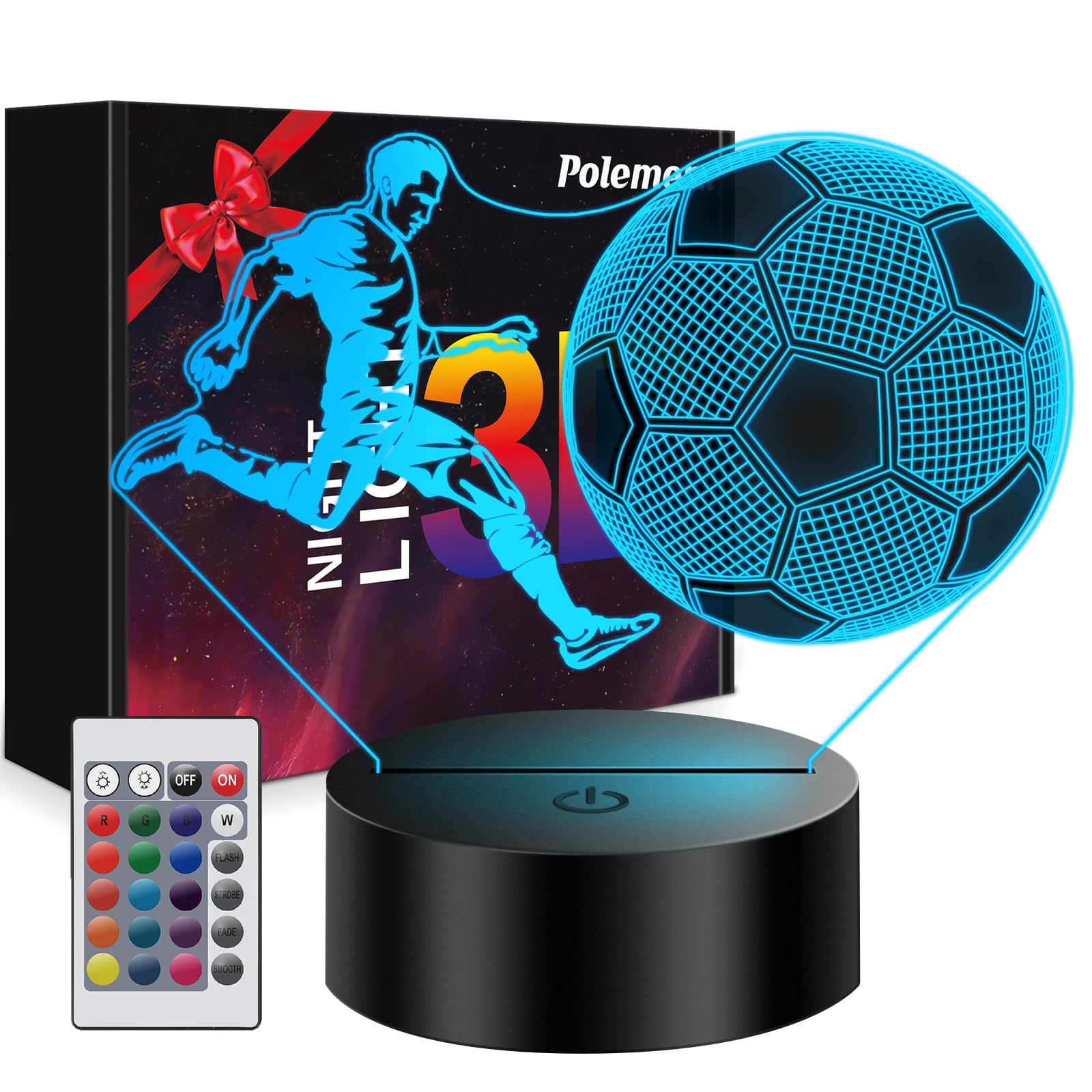 Lampada 3D Calcio - Regalo di Compleanno per Bambini