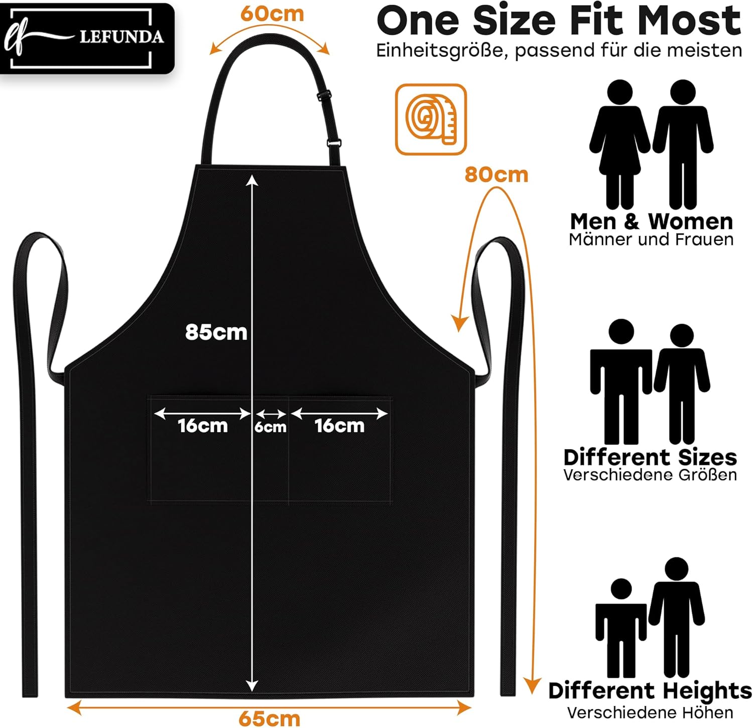 Grembiule da Cucina Impermeabile con 3 Tasche - immagine 2