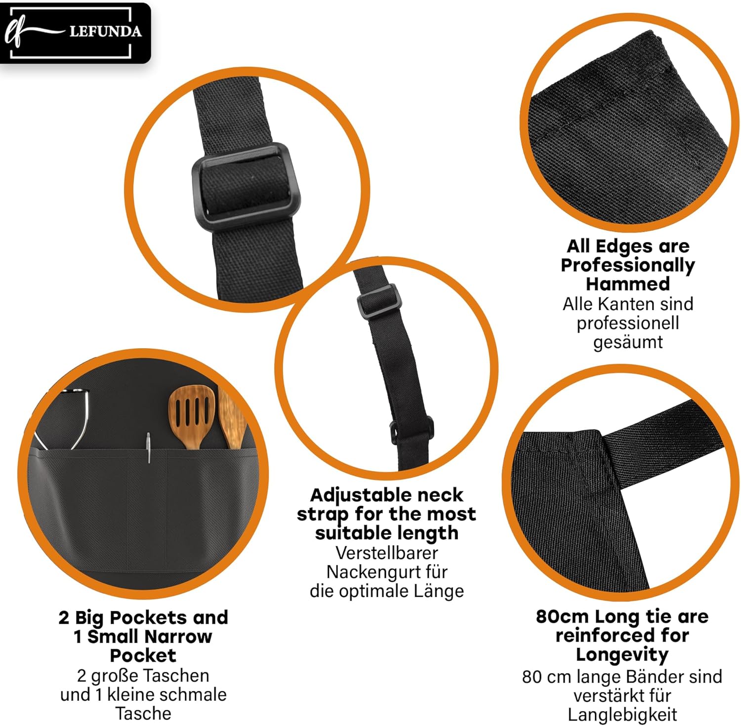 Grembiule da Cucina Impermeabile con 3 Tasche - immagine 4