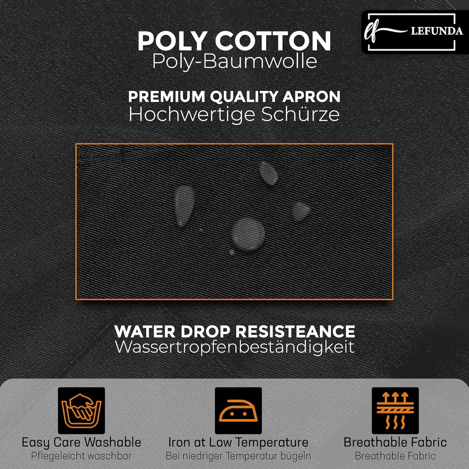 Grembiule da Cucina Impermeabile con 3 Tasche - immagine 5