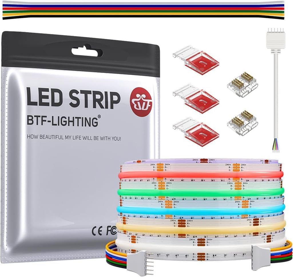 Btf-lighting Striscia LED FCOB RGBCCT Flessibile 5M - immagine 1