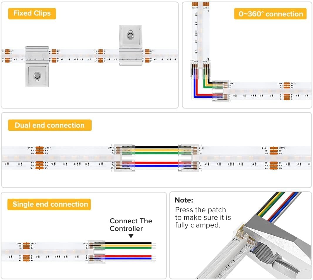 Btf-lighting Striscia LED FCOB RGBCCT Flessibile 5M - immagine 6