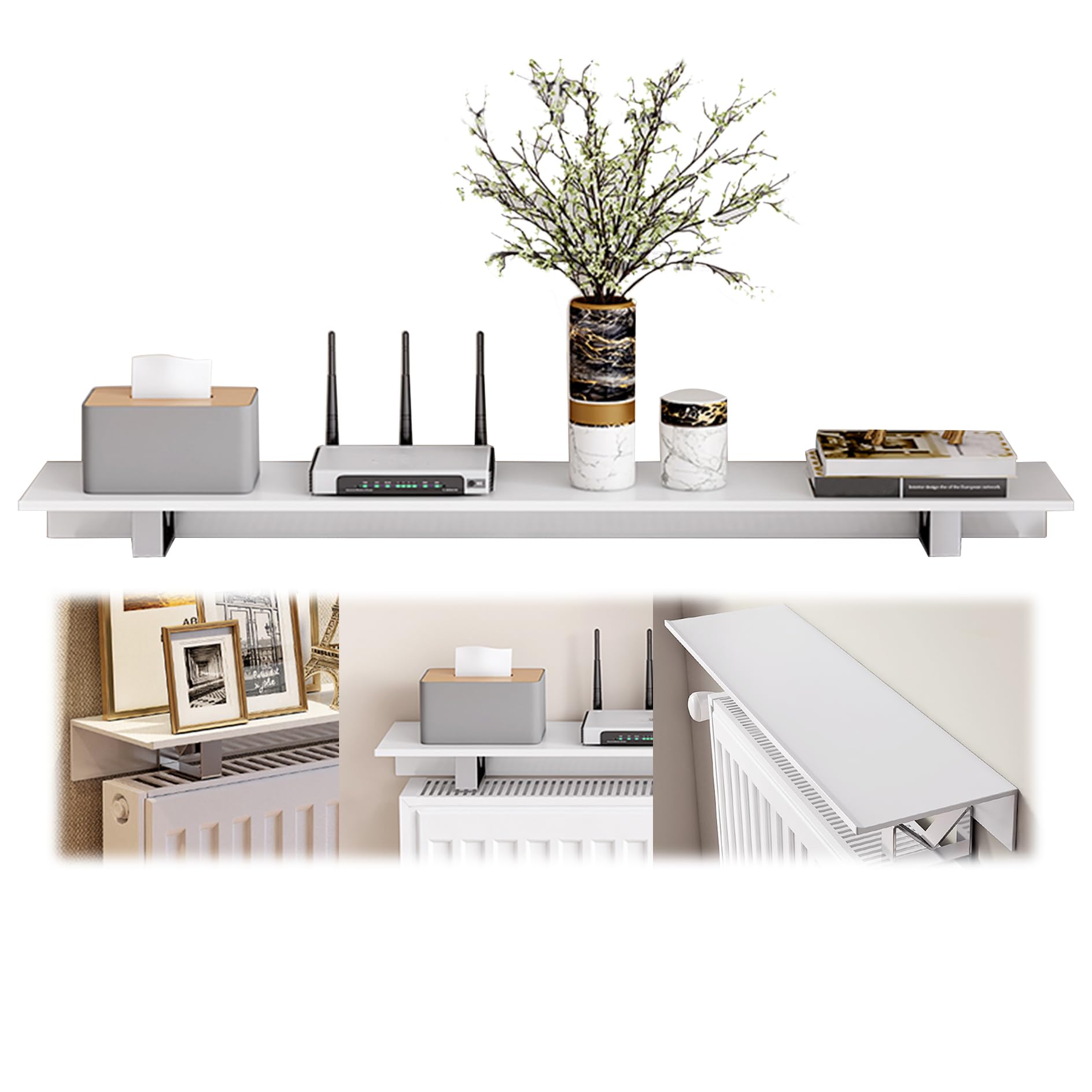 Mensola Sopra Termosifone Moderna Senza Foratura 70cm