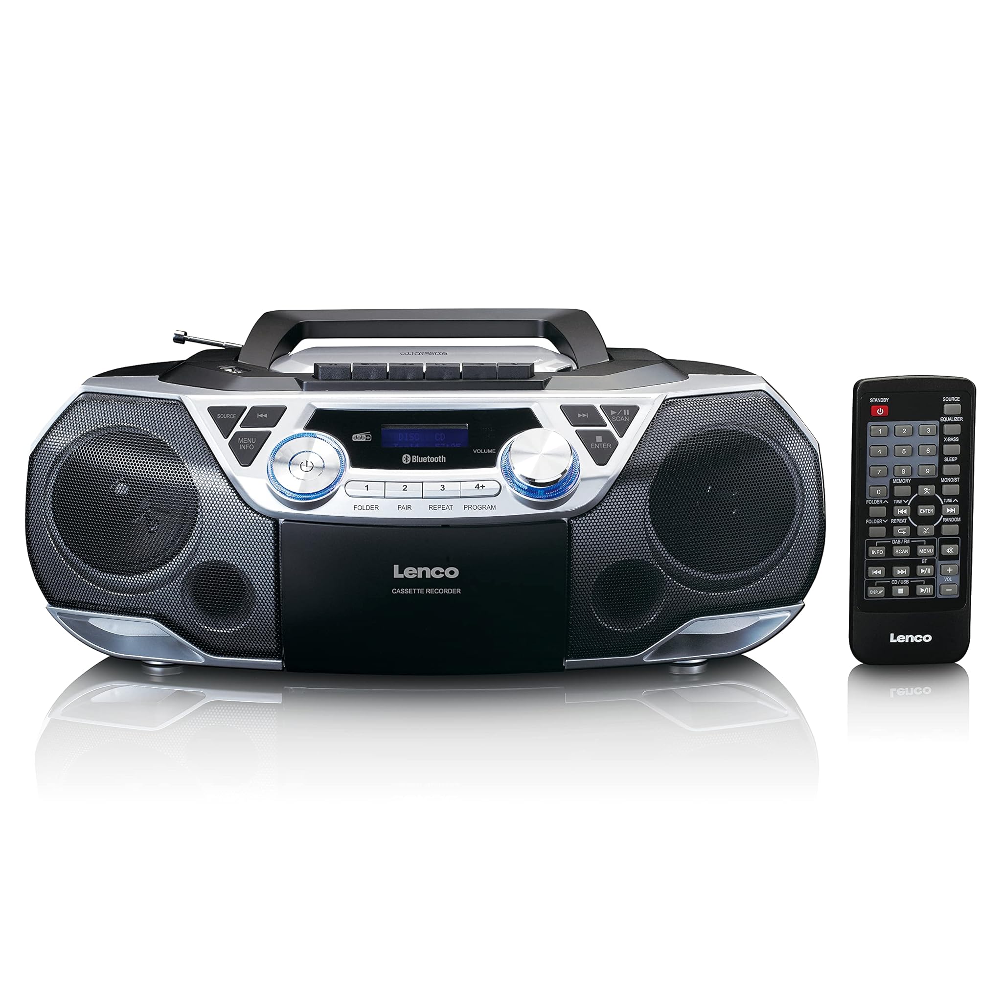 Lenco SCD-720 - Boombox DAB+ Bluetooth 5.0, Argento