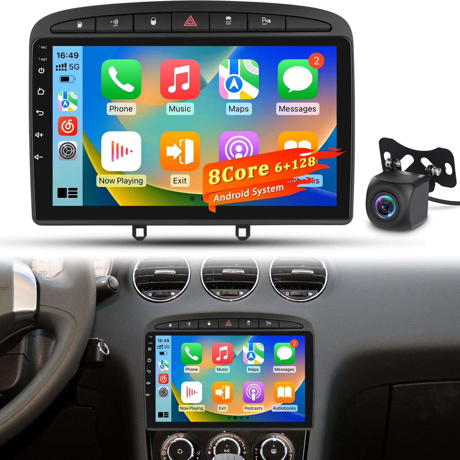 Autoradio 8 Core per Peugeot 308 408 2007–2015